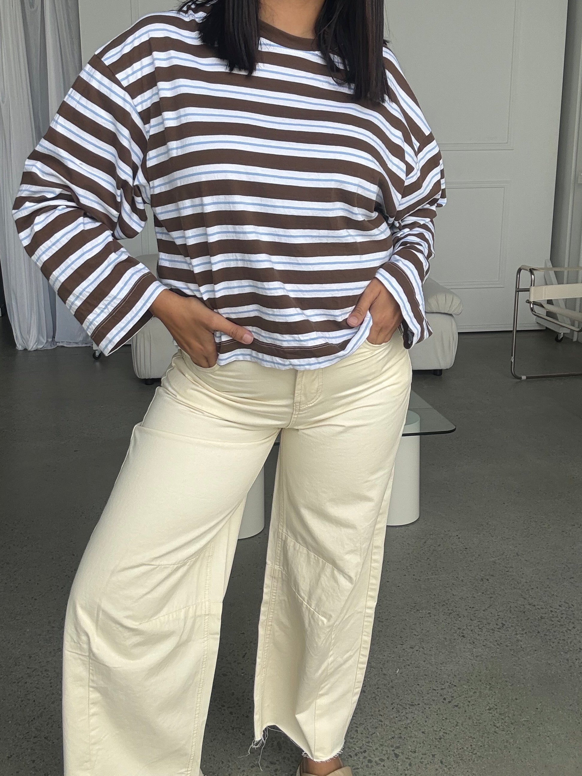 Bloom Barrel Pants Stone