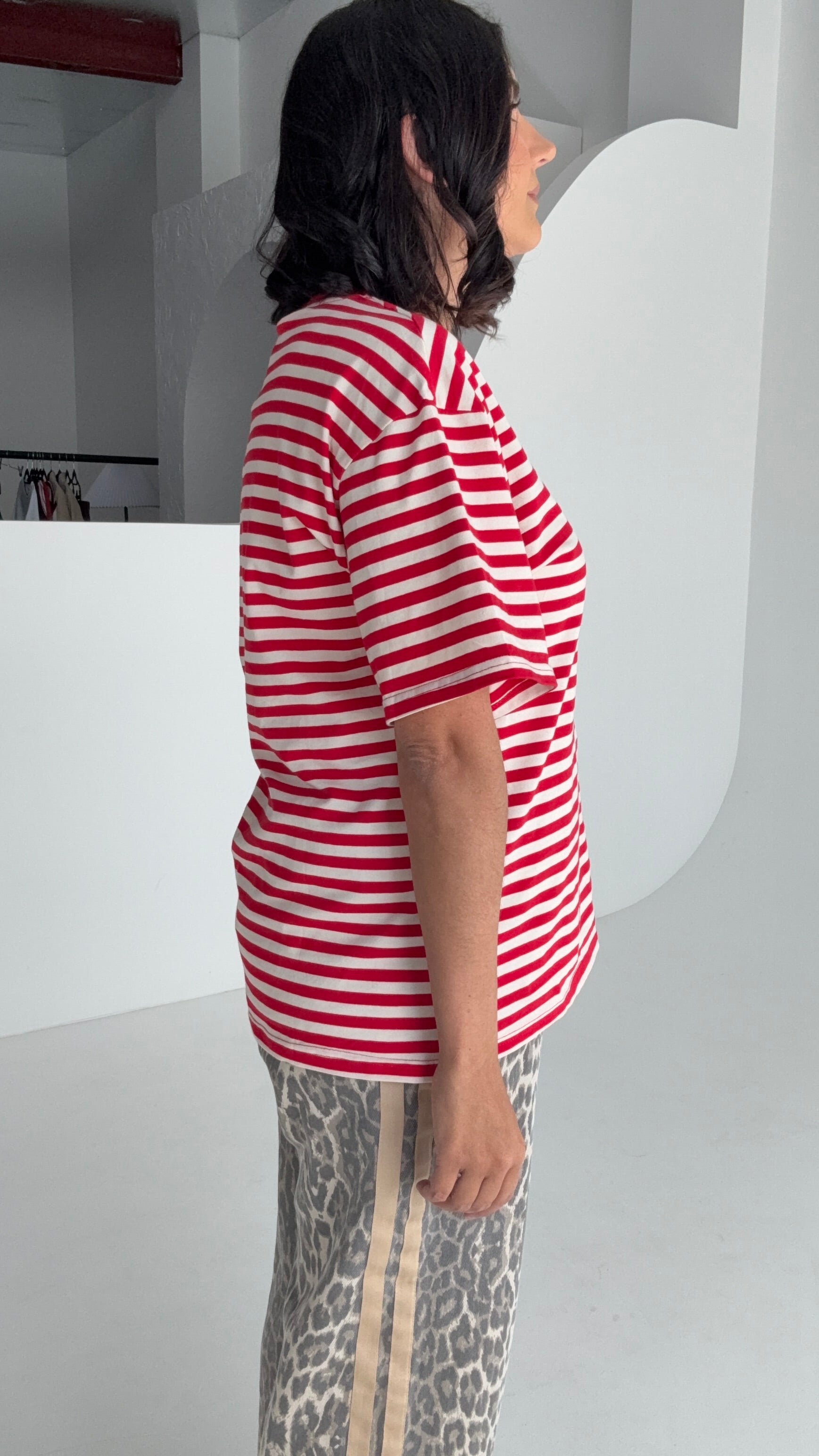 Aries Tee Red Stripe