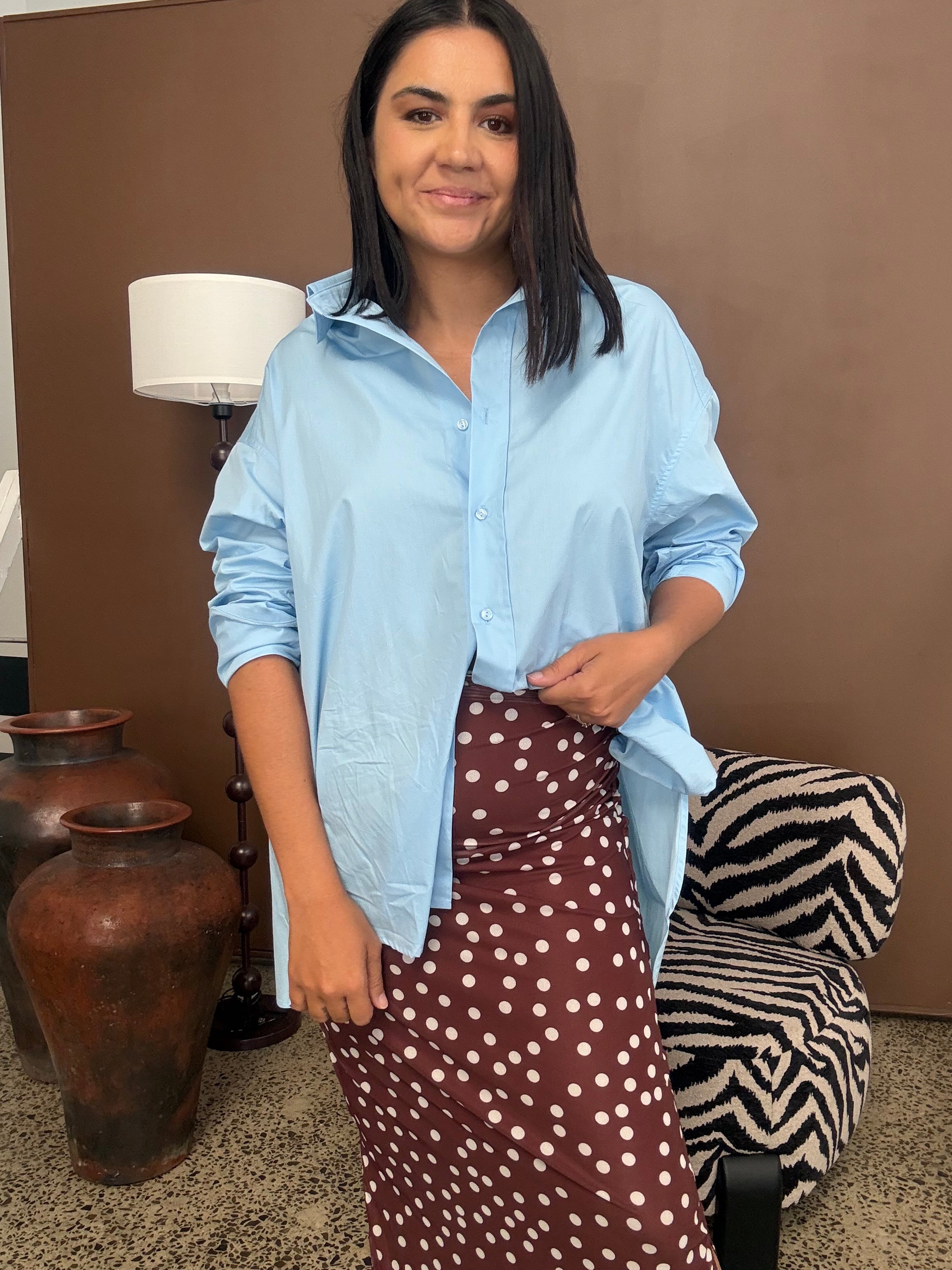 Briely Oversized Shirt Blue