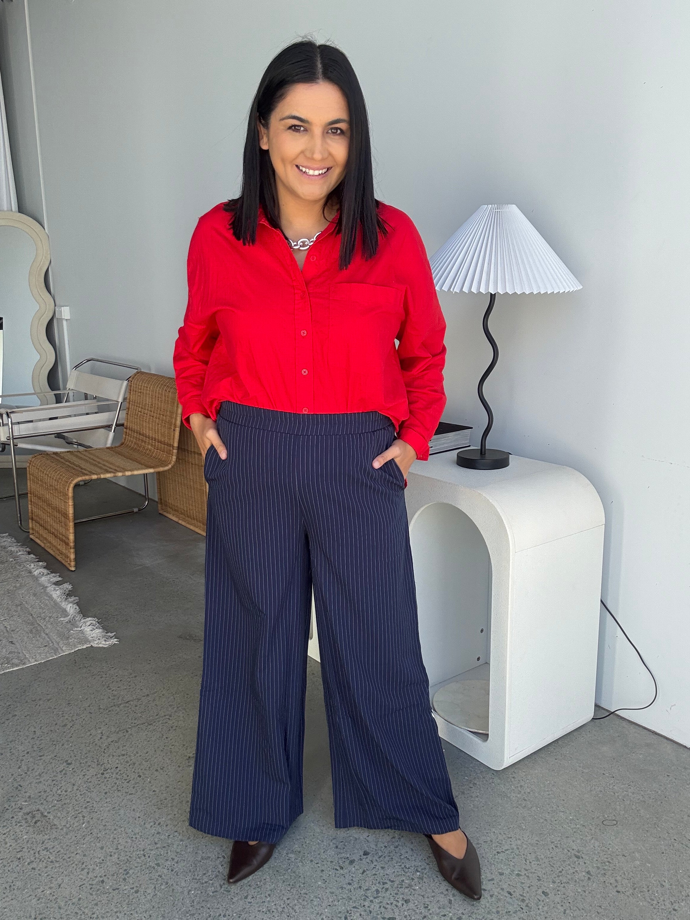 Industrie Pinestripe Pant Navy
