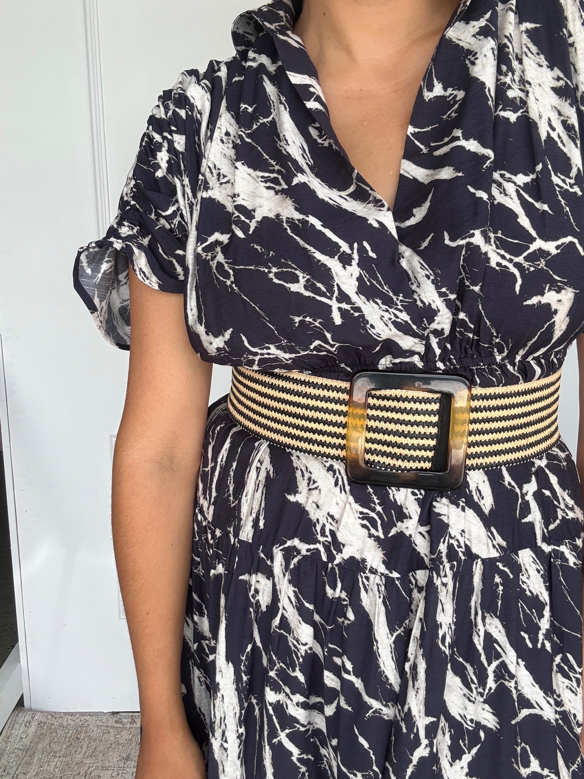 Kirah Dress Navy Marble