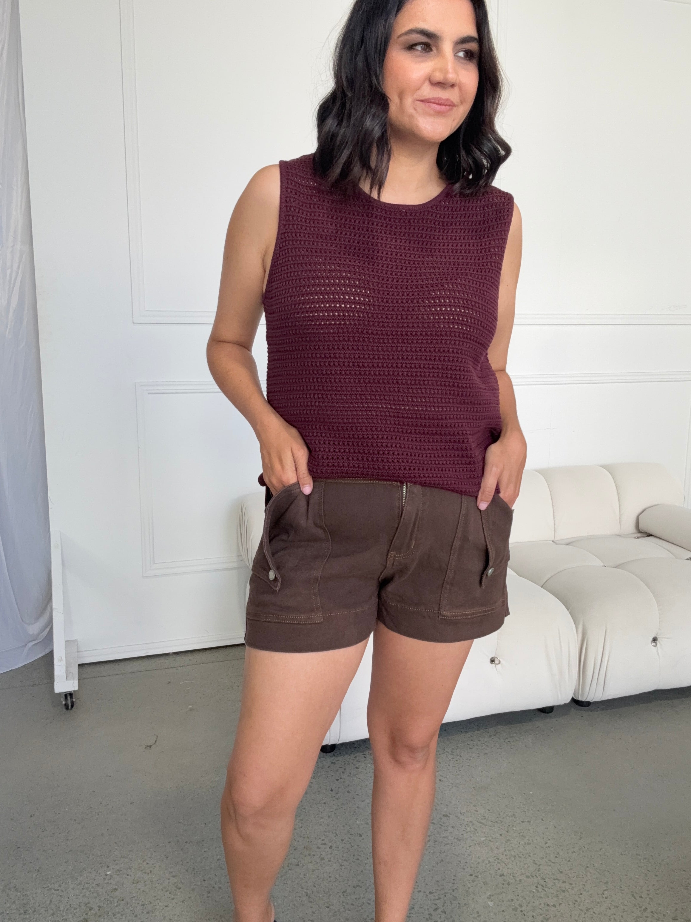 Claremont Denim Shorts Chocolate