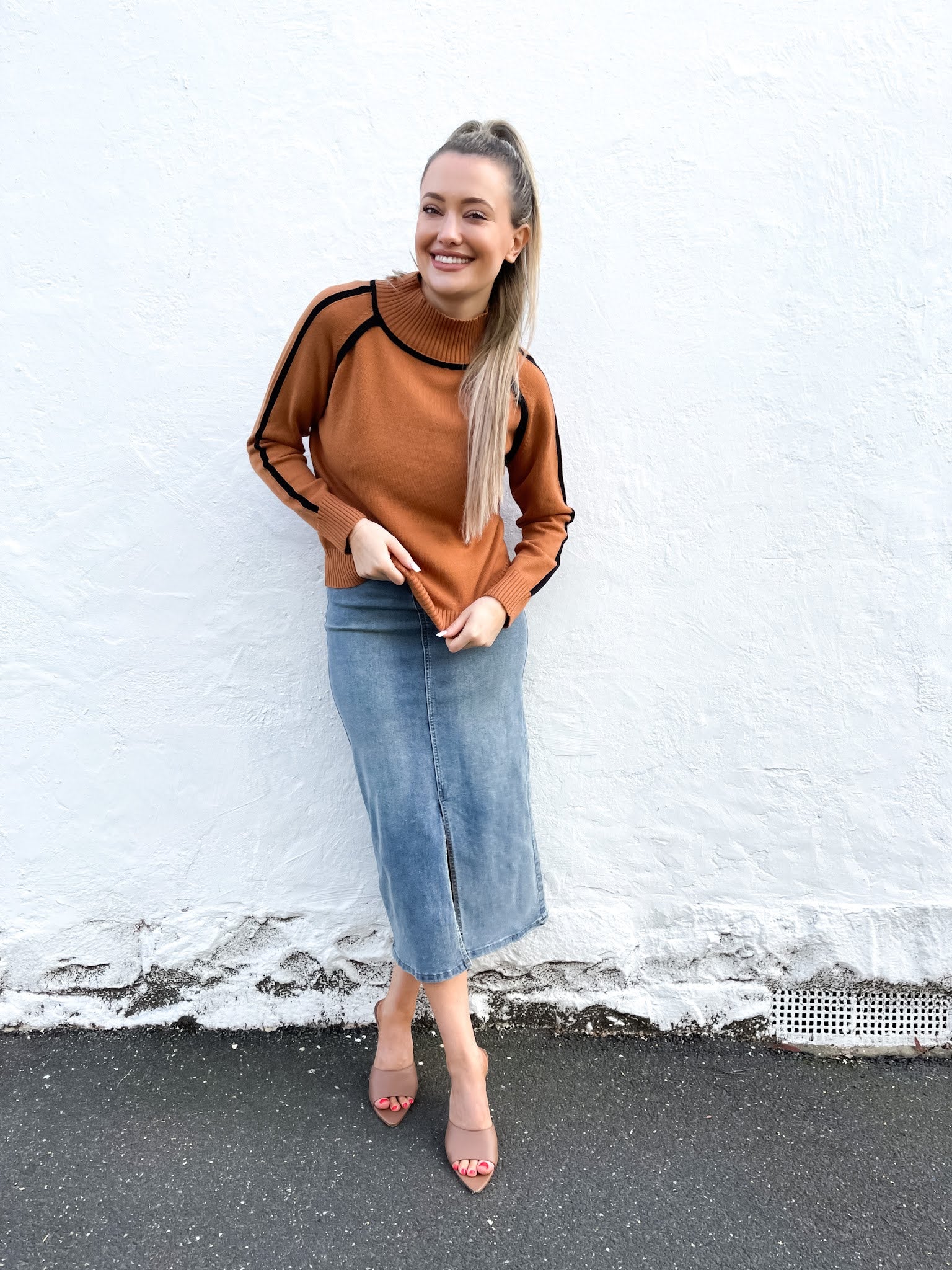 Goldie Denim Midi Skirt