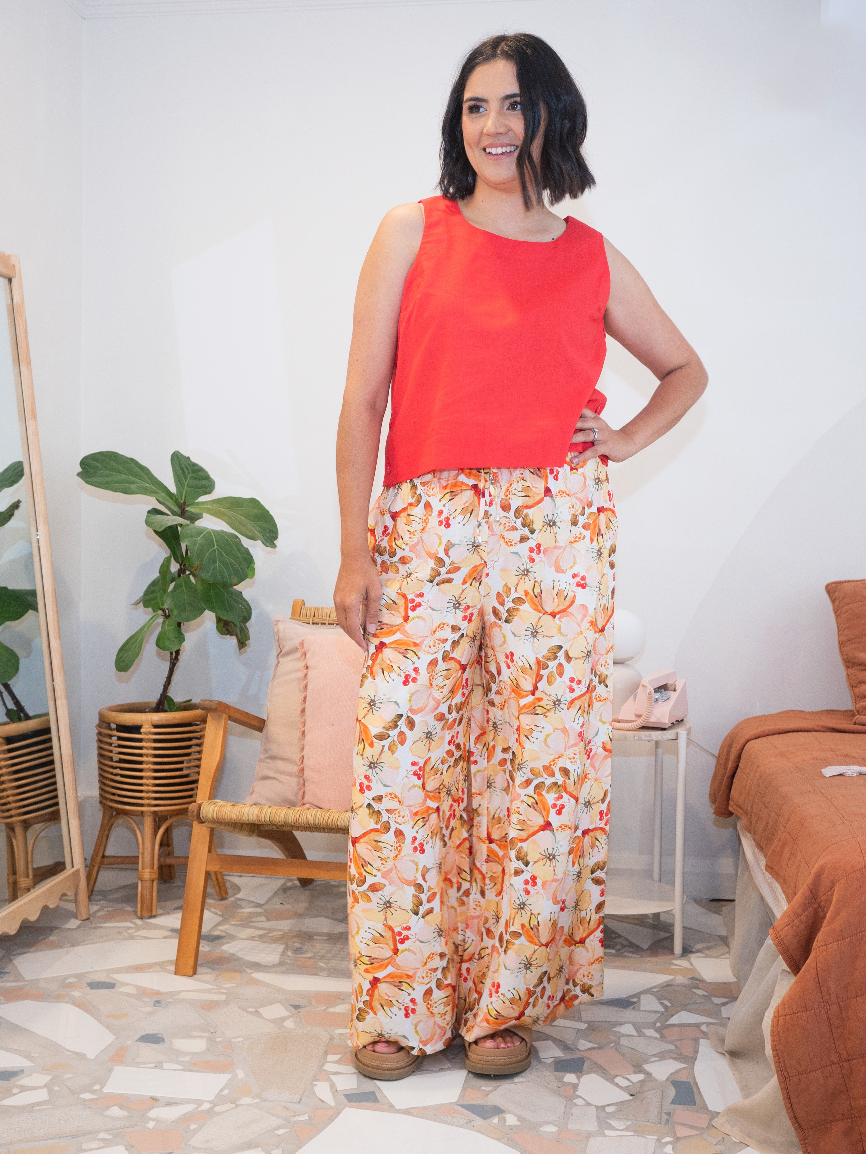 Marshall Linen Crop Top