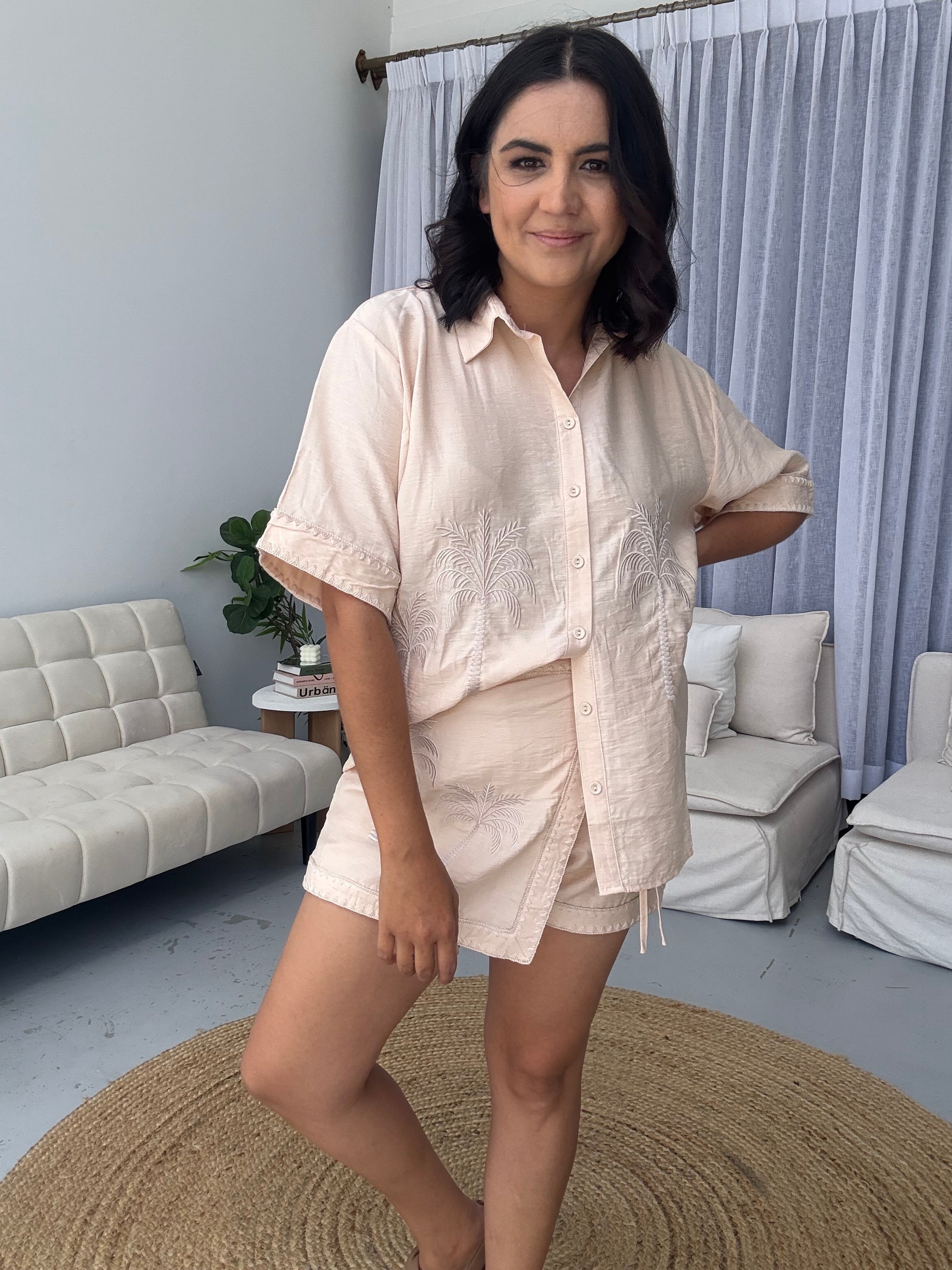 Greer Wrap Shorts (Skort) Sand