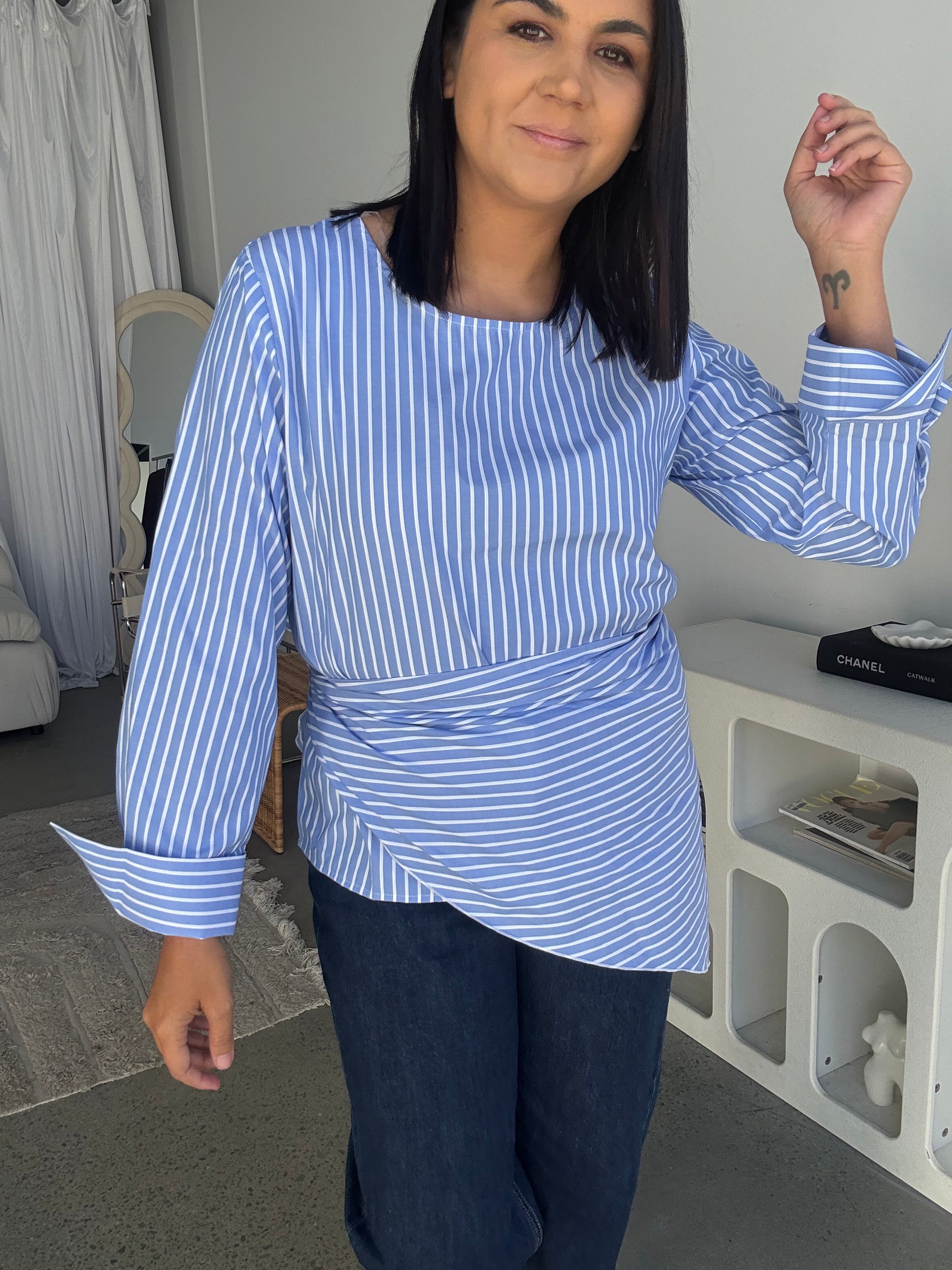 Scarf Stripe Top