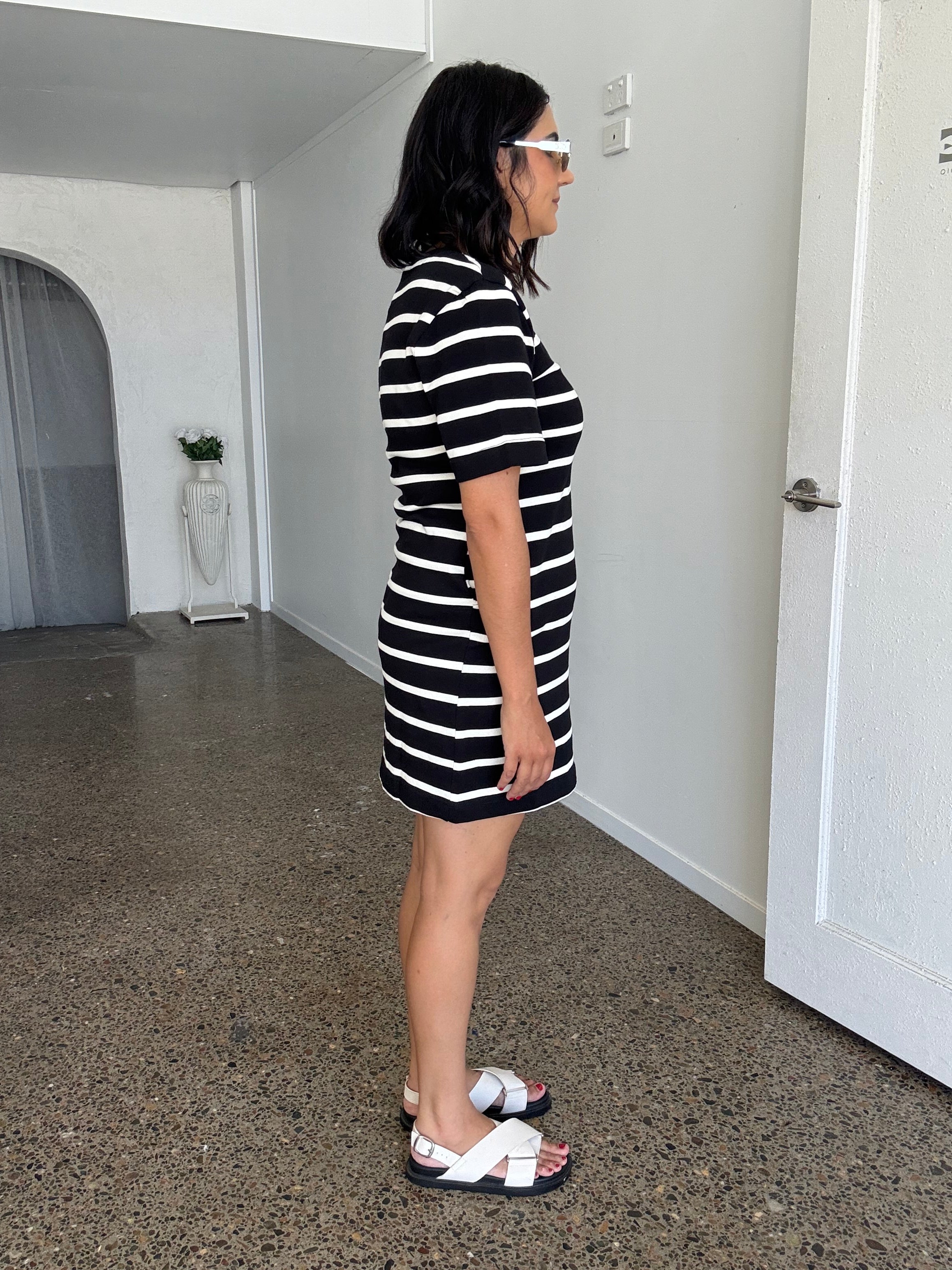 Cotton Stripe T-shirt Mini Dress