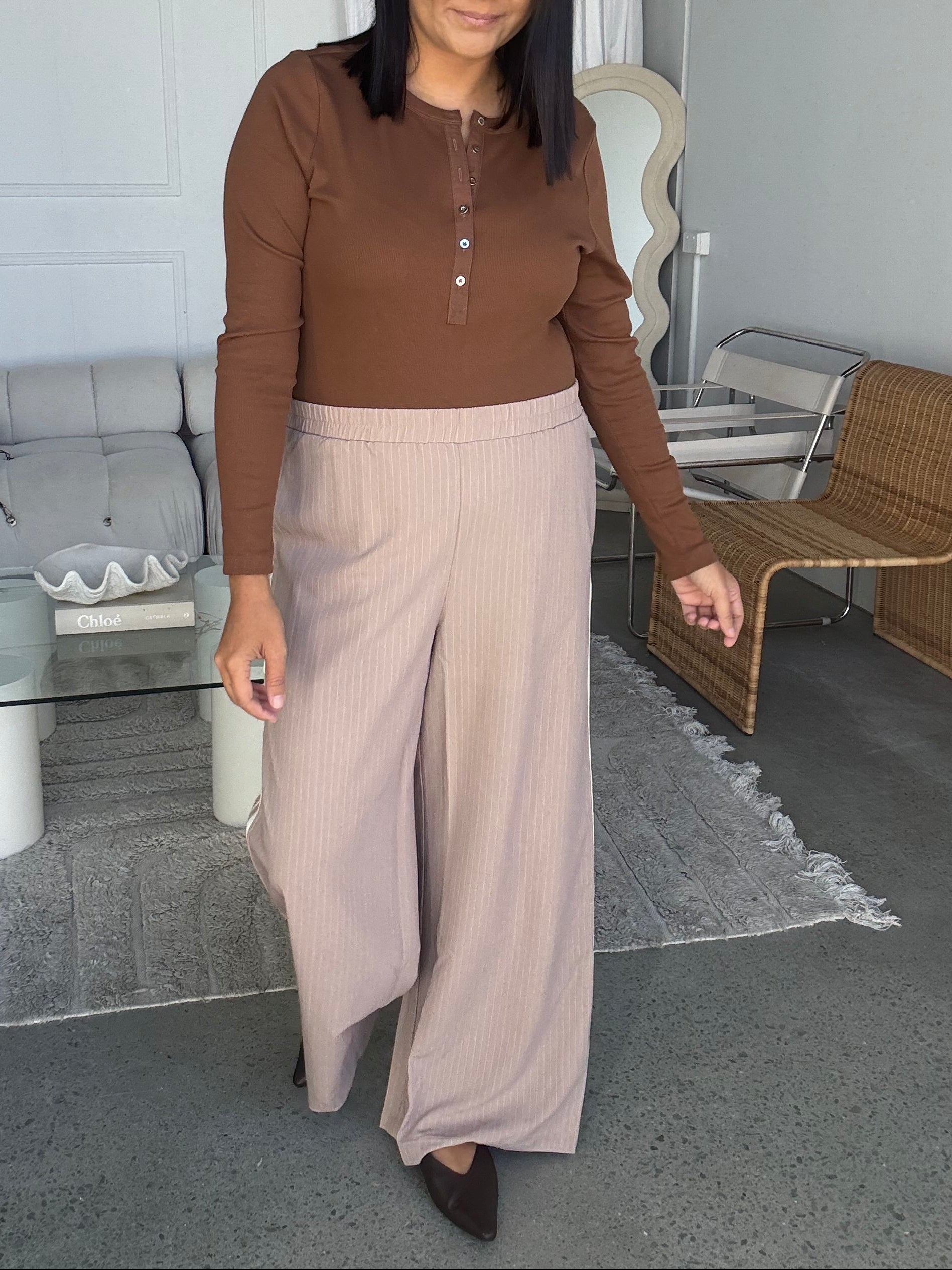 Industrie Pinestripe Pant Mocha
