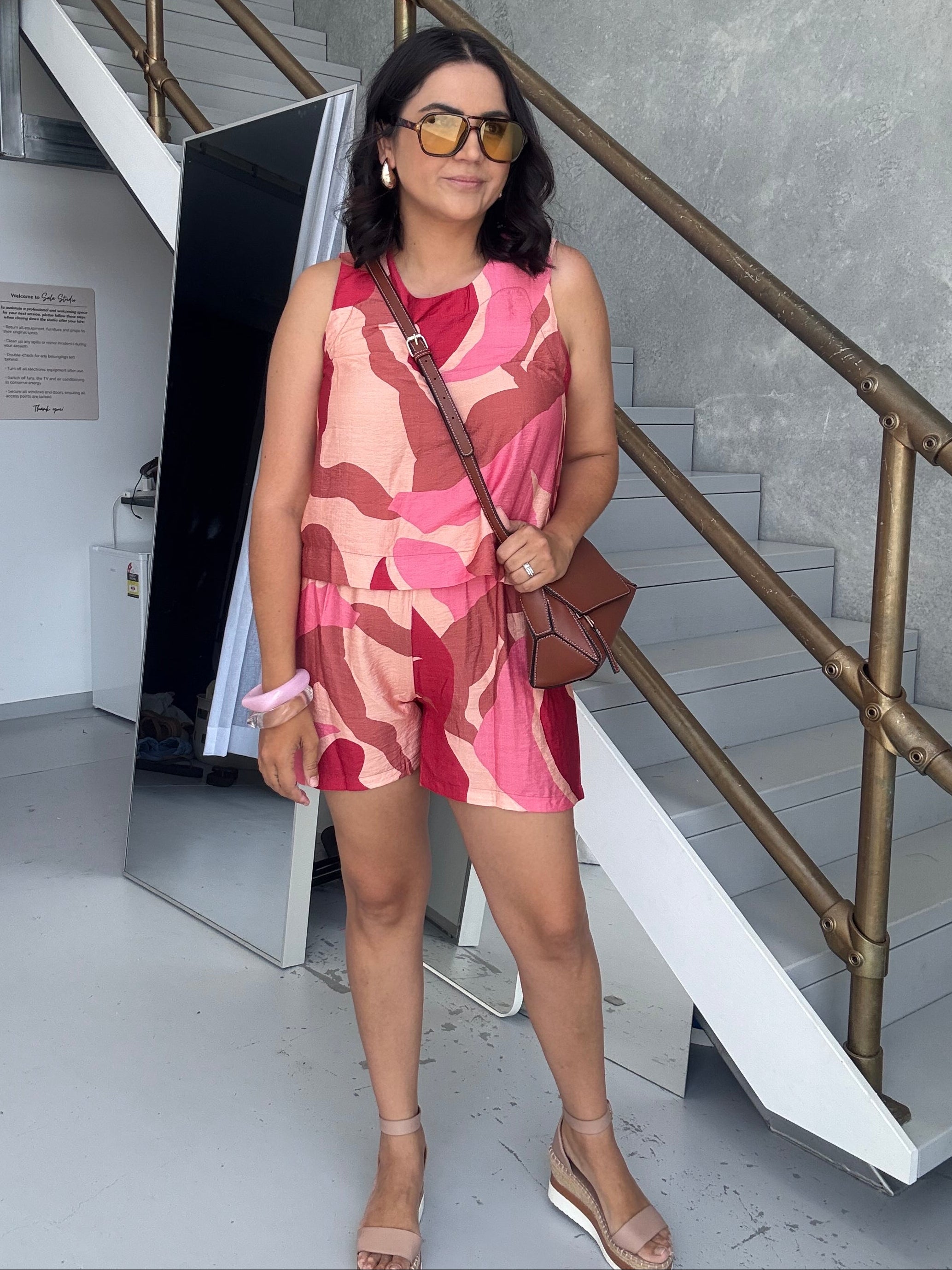 Mara Top Abstract Pink