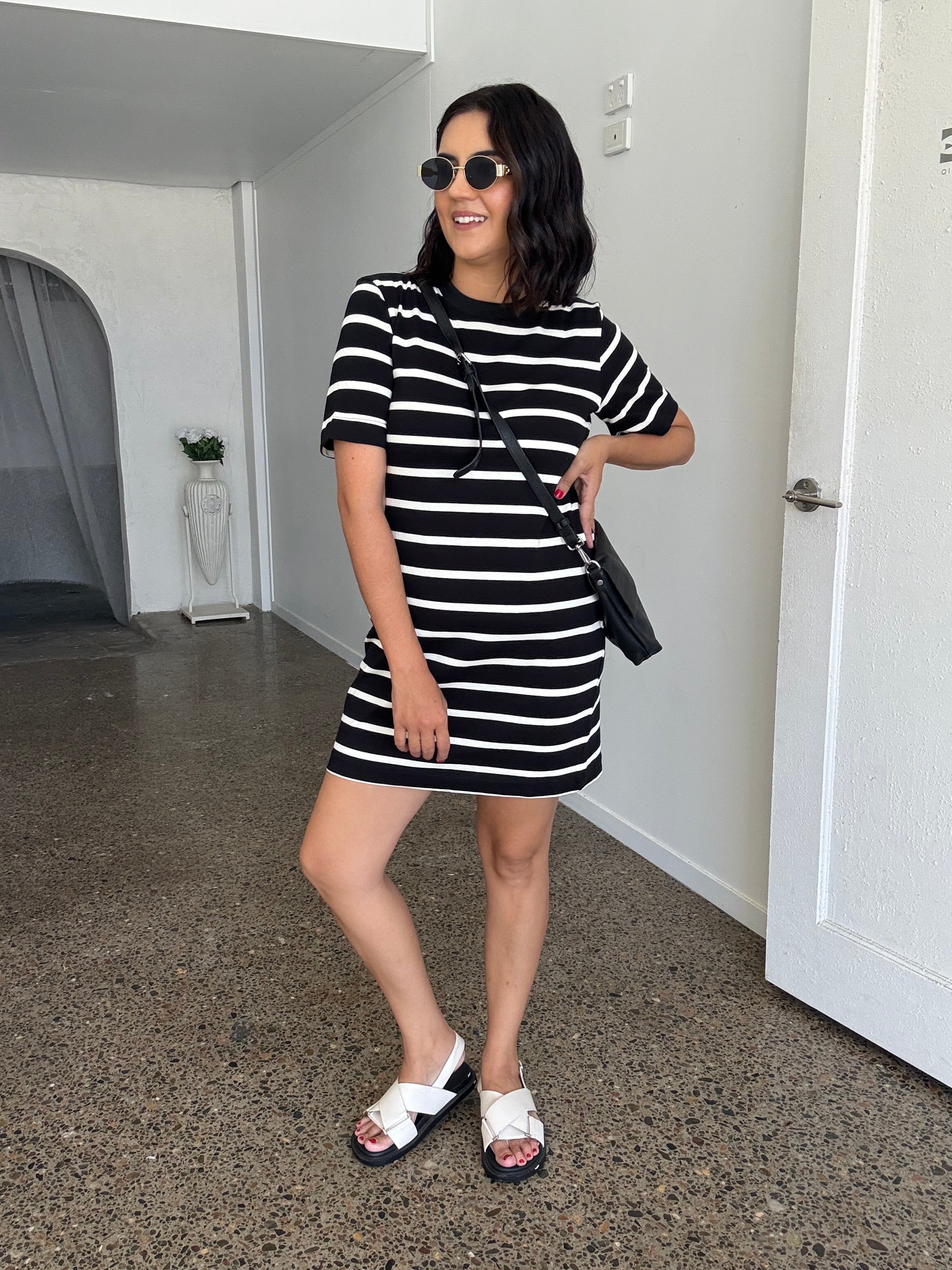 Cotton Stripe T-shirt Mini Dress