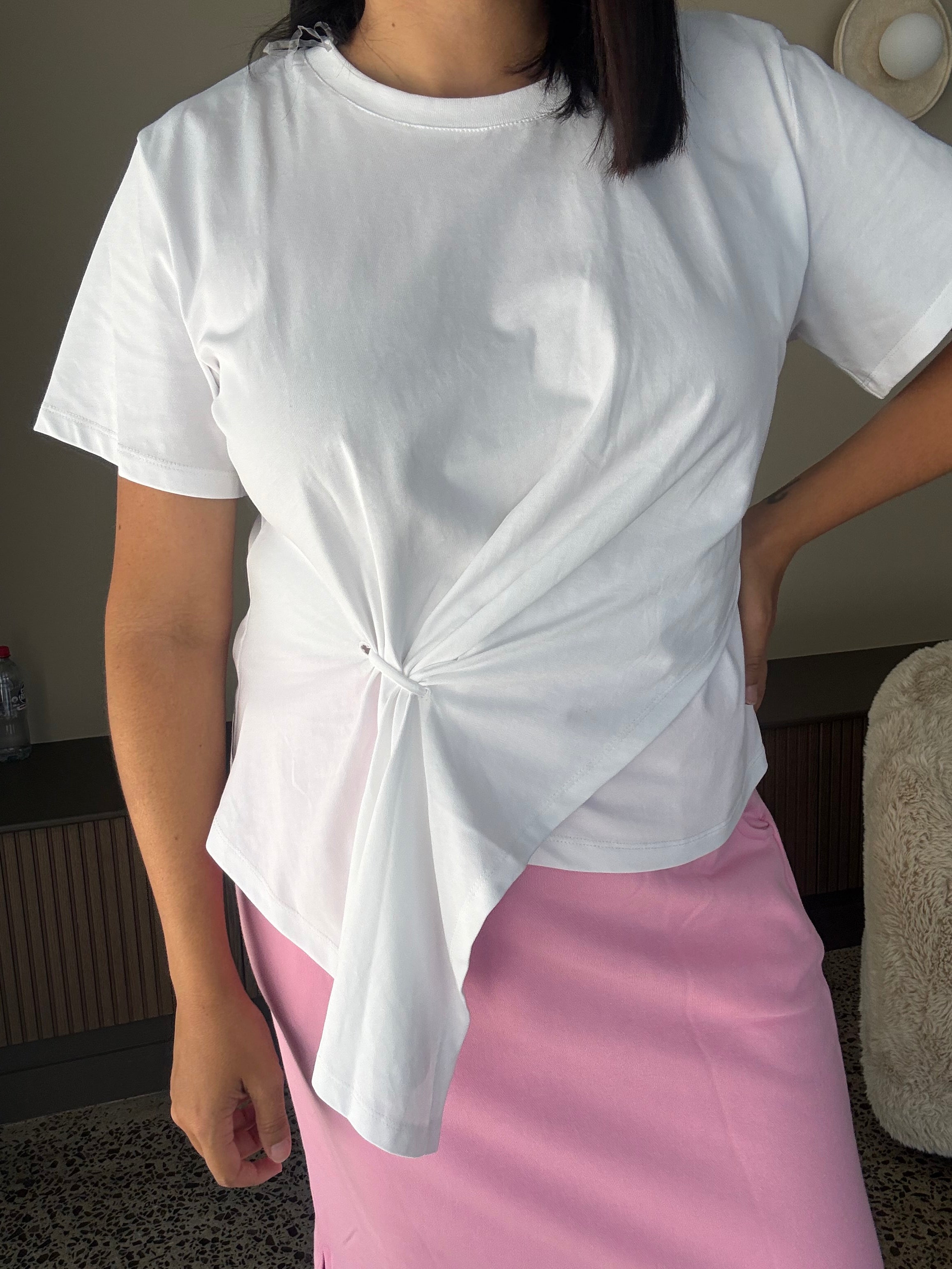 Cotton Ring Detail Top White