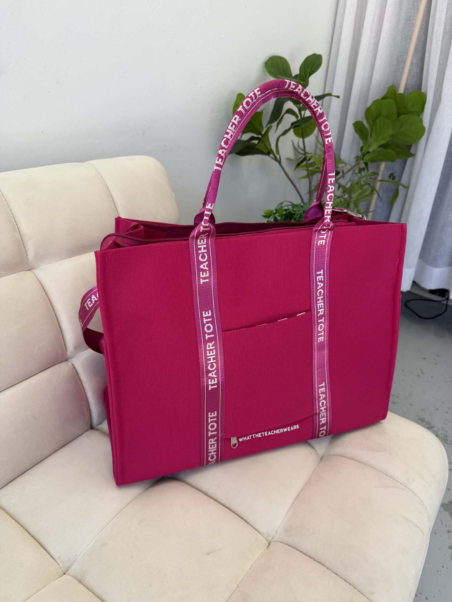 Teacher Tote Hot Pink PREORDER