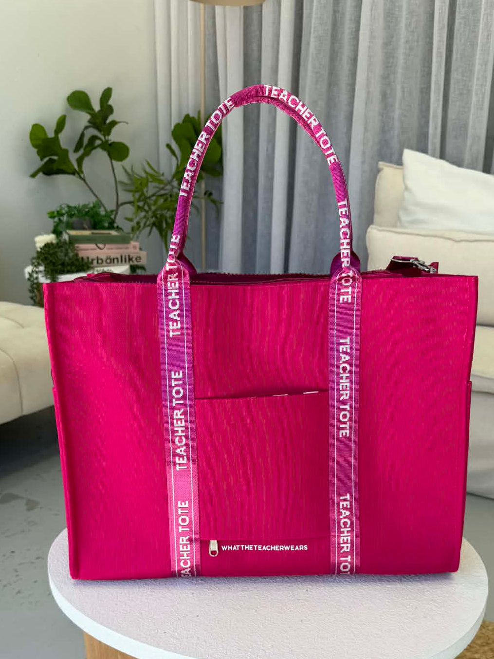 Teacher Tote Hot Pink PREORDER