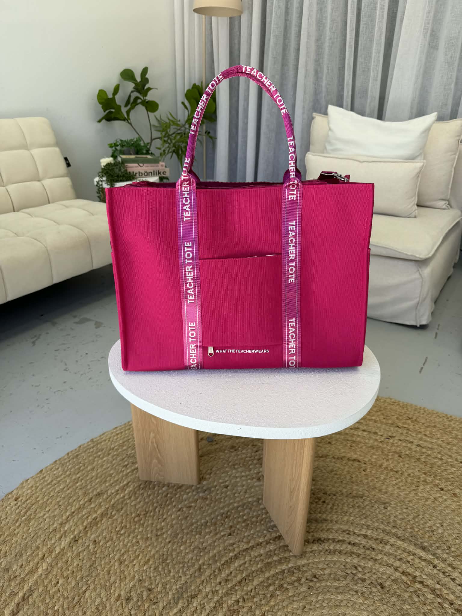 Teacher Tote Hot Pink PREORDER