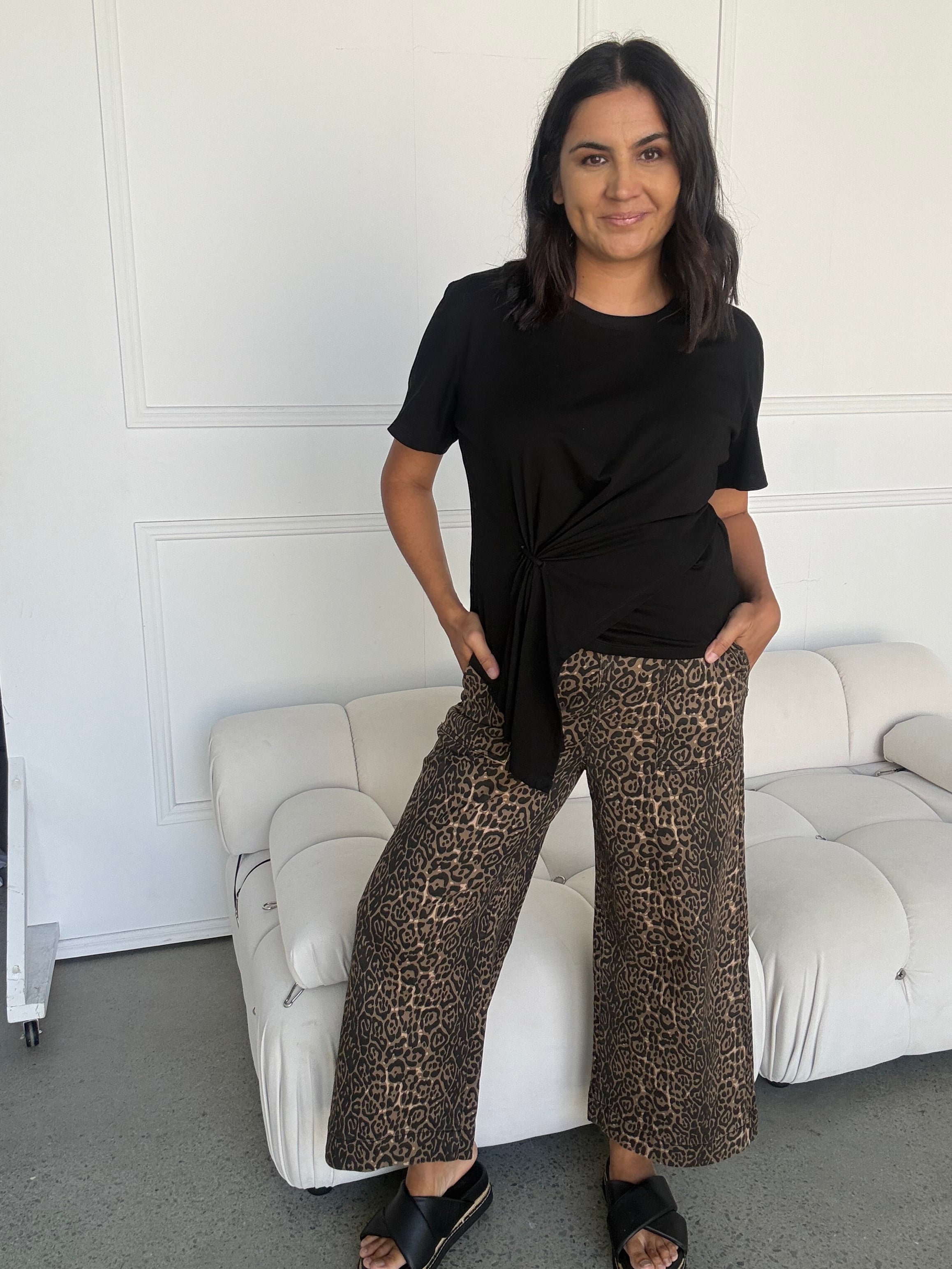 Jane 7/8 Length Jean Leopard