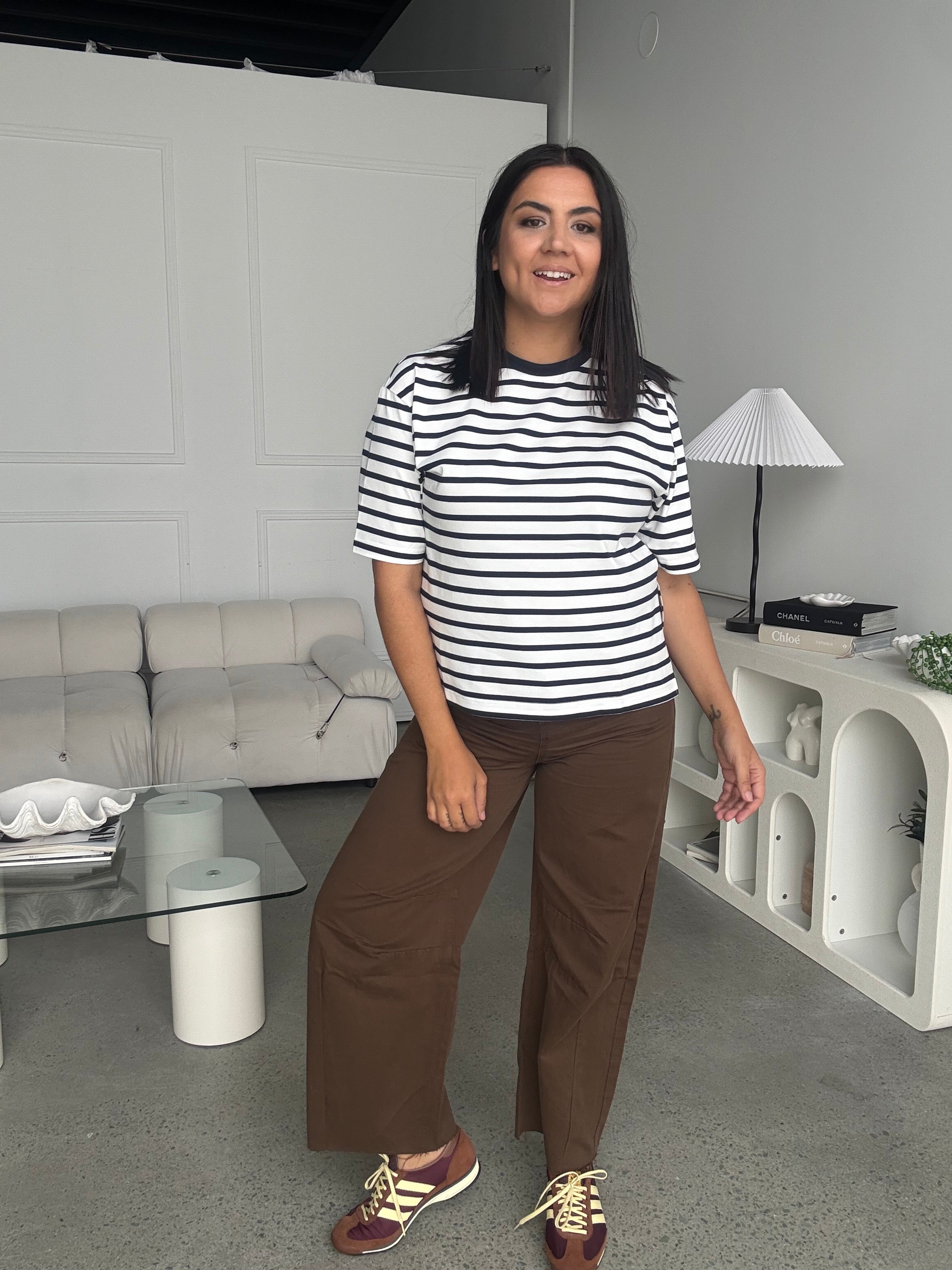 Bloom Barrel Pants Brown