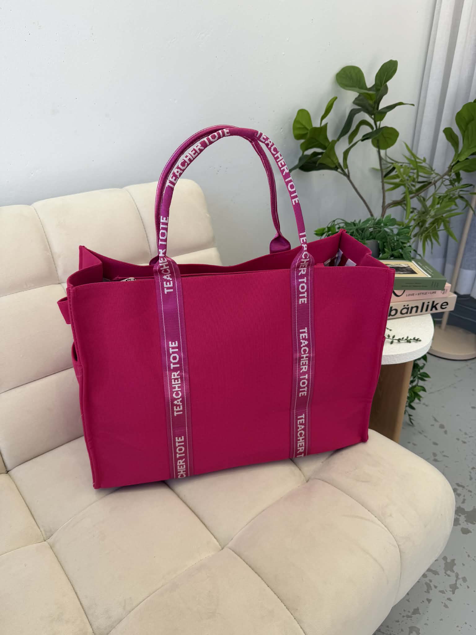 Teacher Tote Hot Pink PREORDER