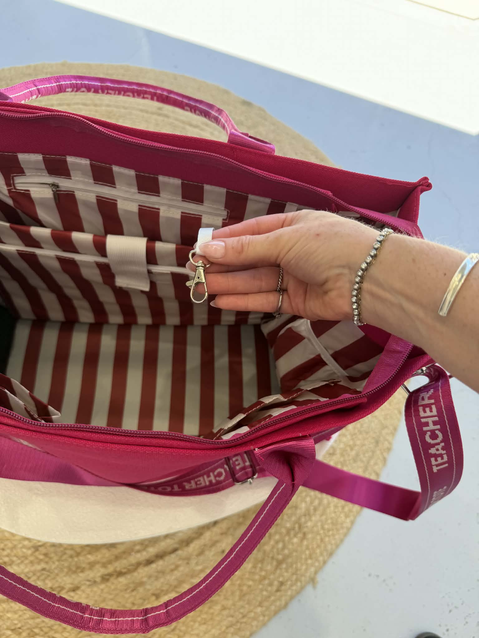 Teacher Tote Hot Pink PREORDER