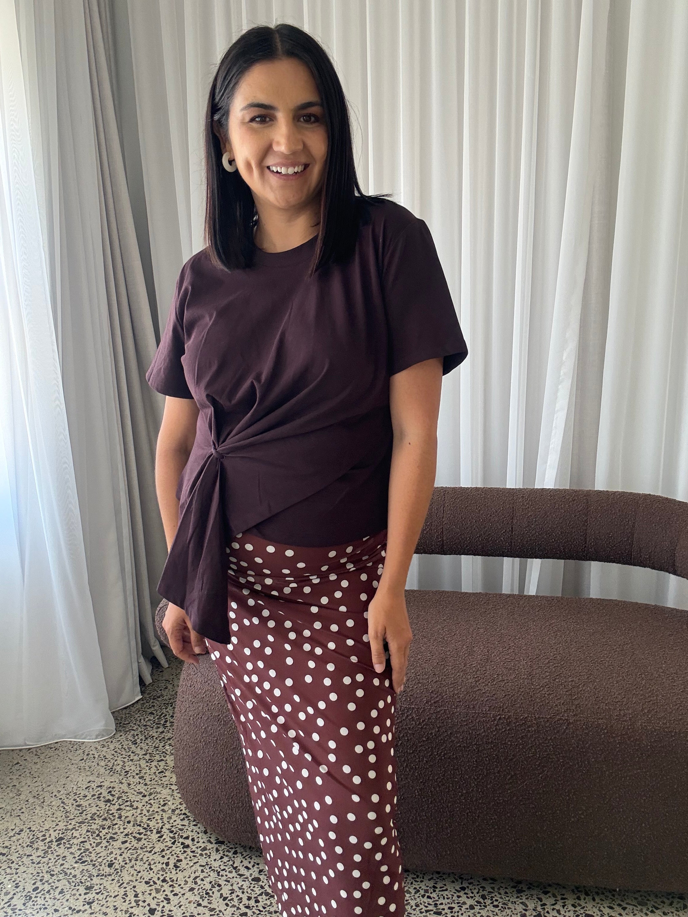 Cotton Ring Detail Top Plum