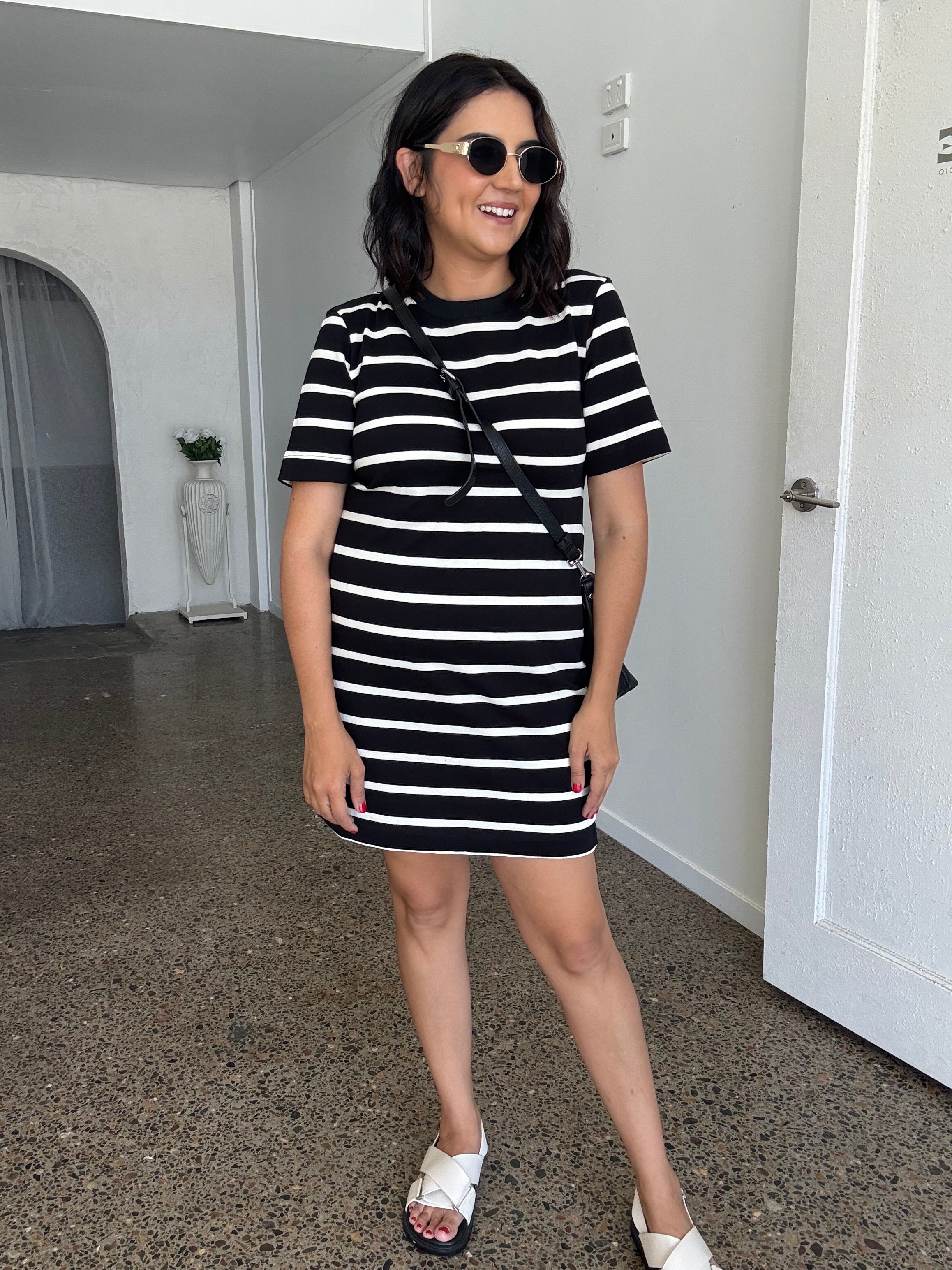 Cotton Stripe T-shirt Mini Dress