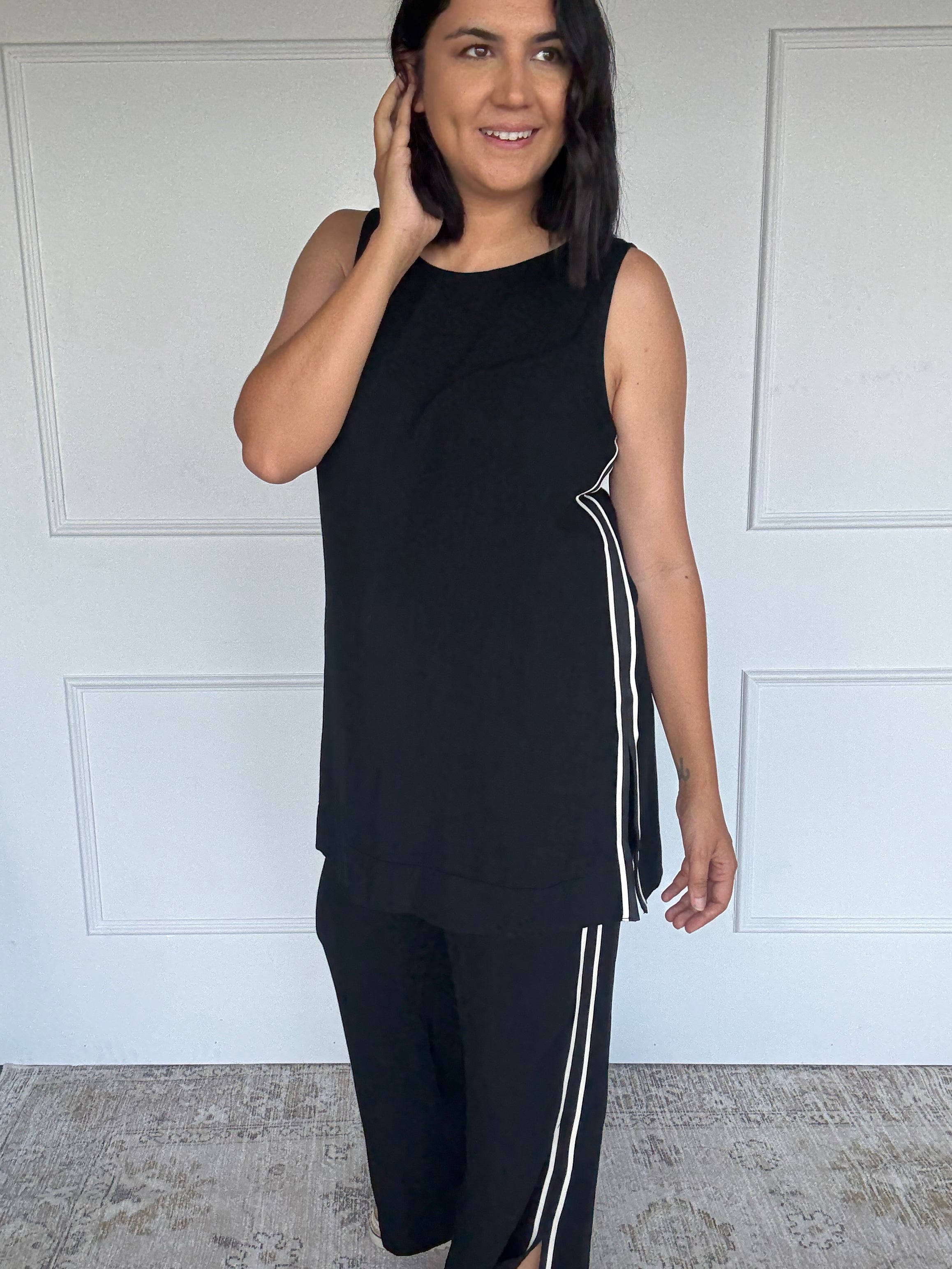 Dasha Tunic Set Black/White