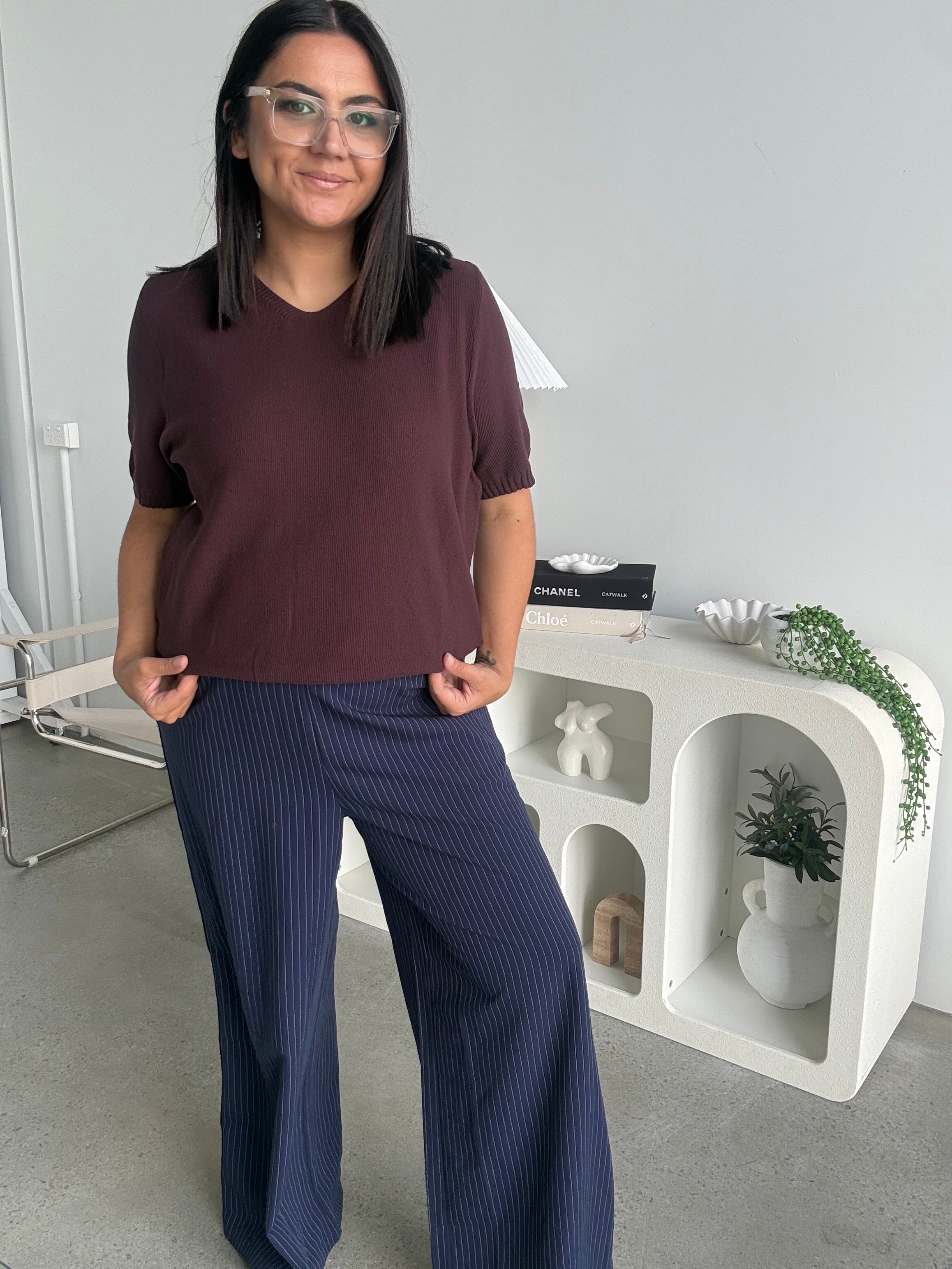 Olive Knit Plum