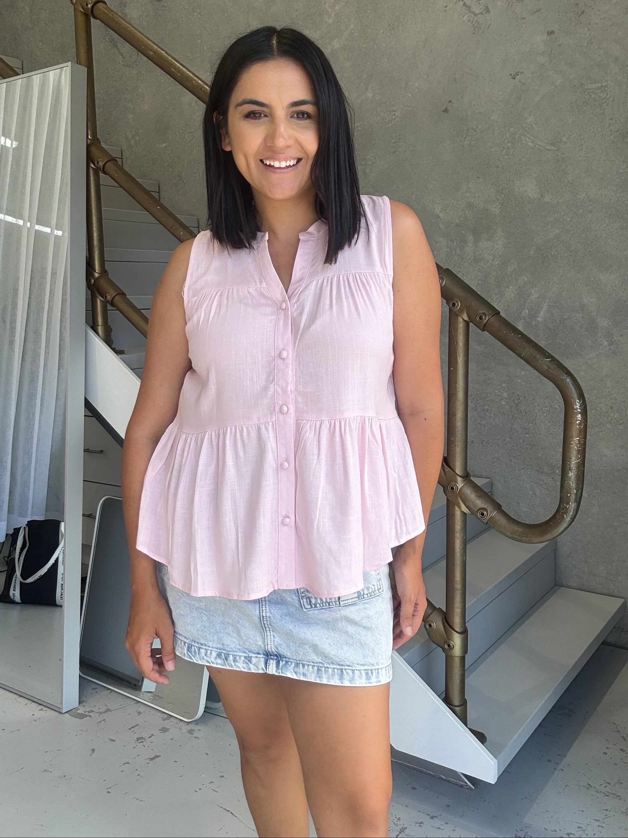 Julie Sleeveless Top Baby Pink