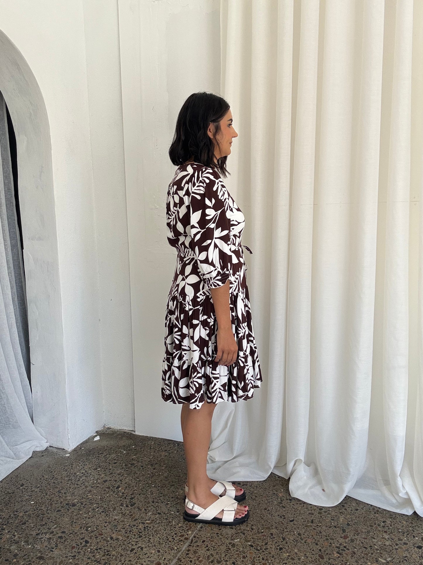 Sophie Floral Dress Chocolate