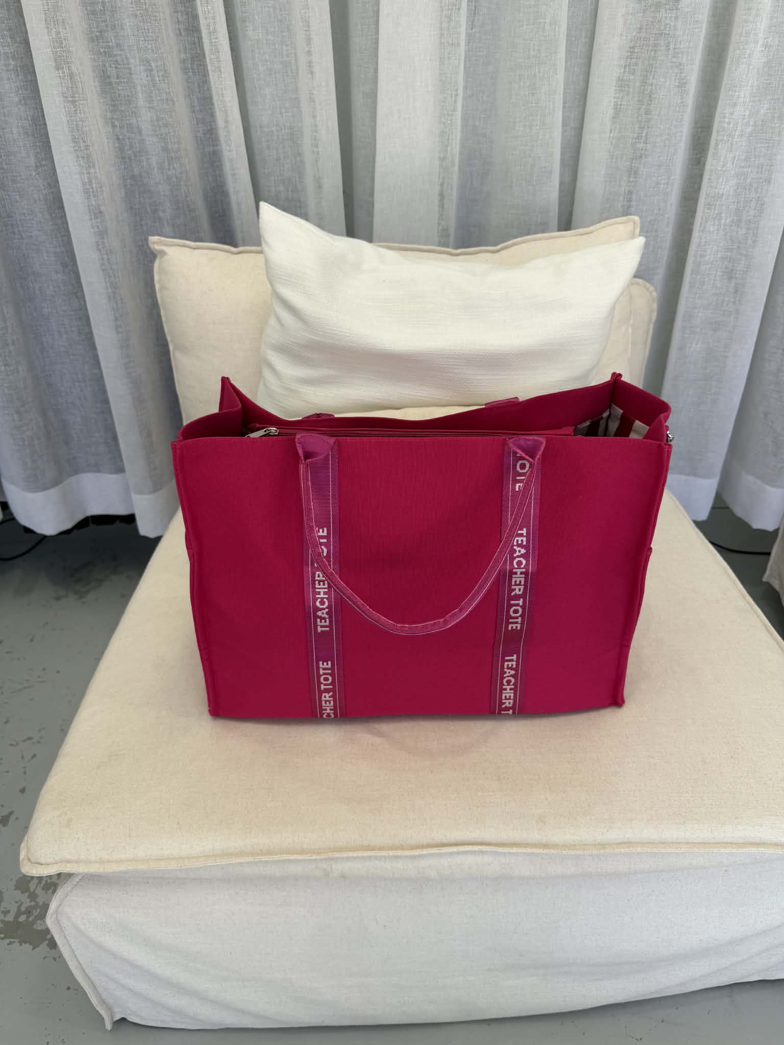 Teacher Tote Hot Pink PREORDER