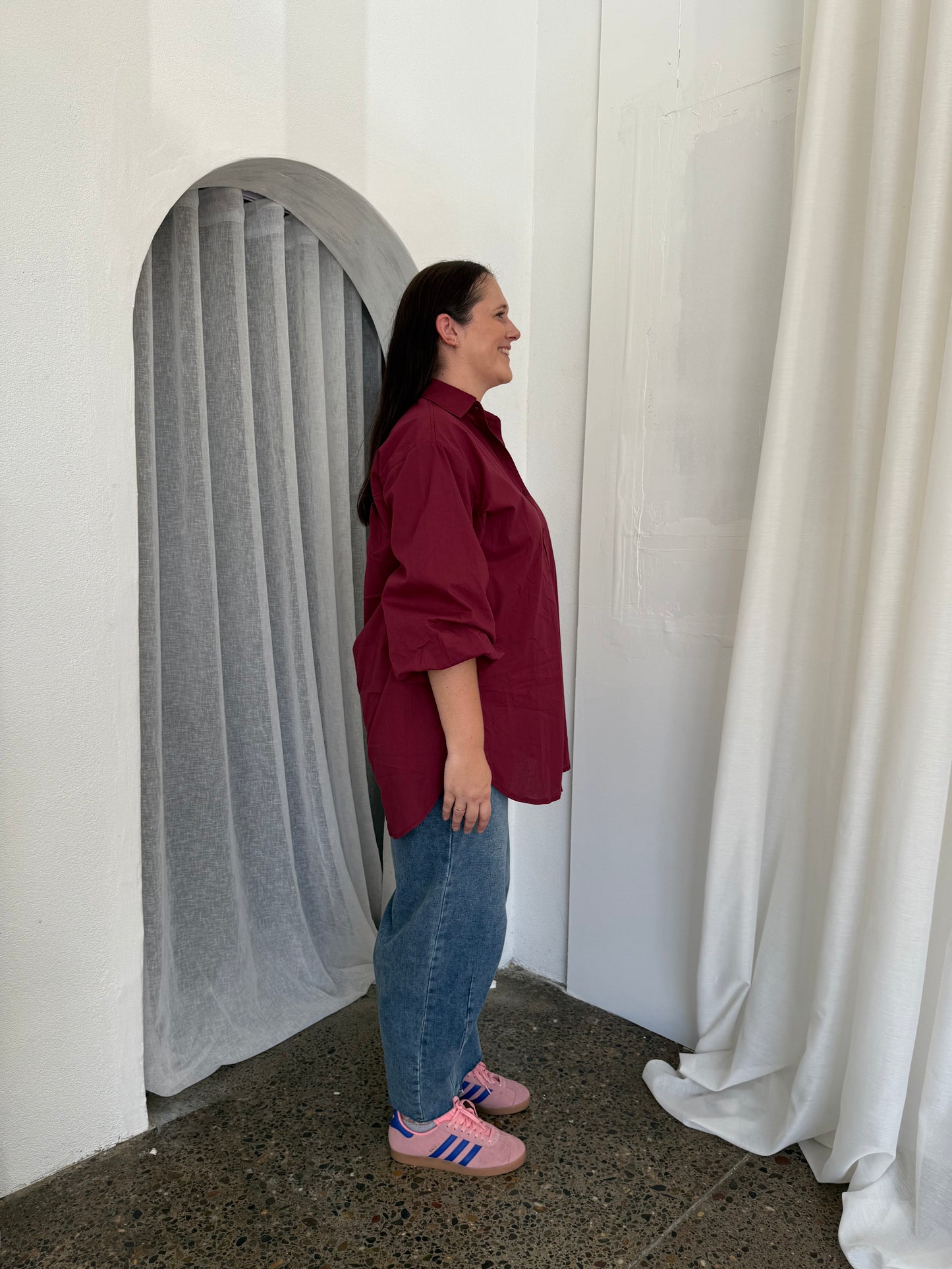Freya Oversized Tunic/Shirt Burgundy