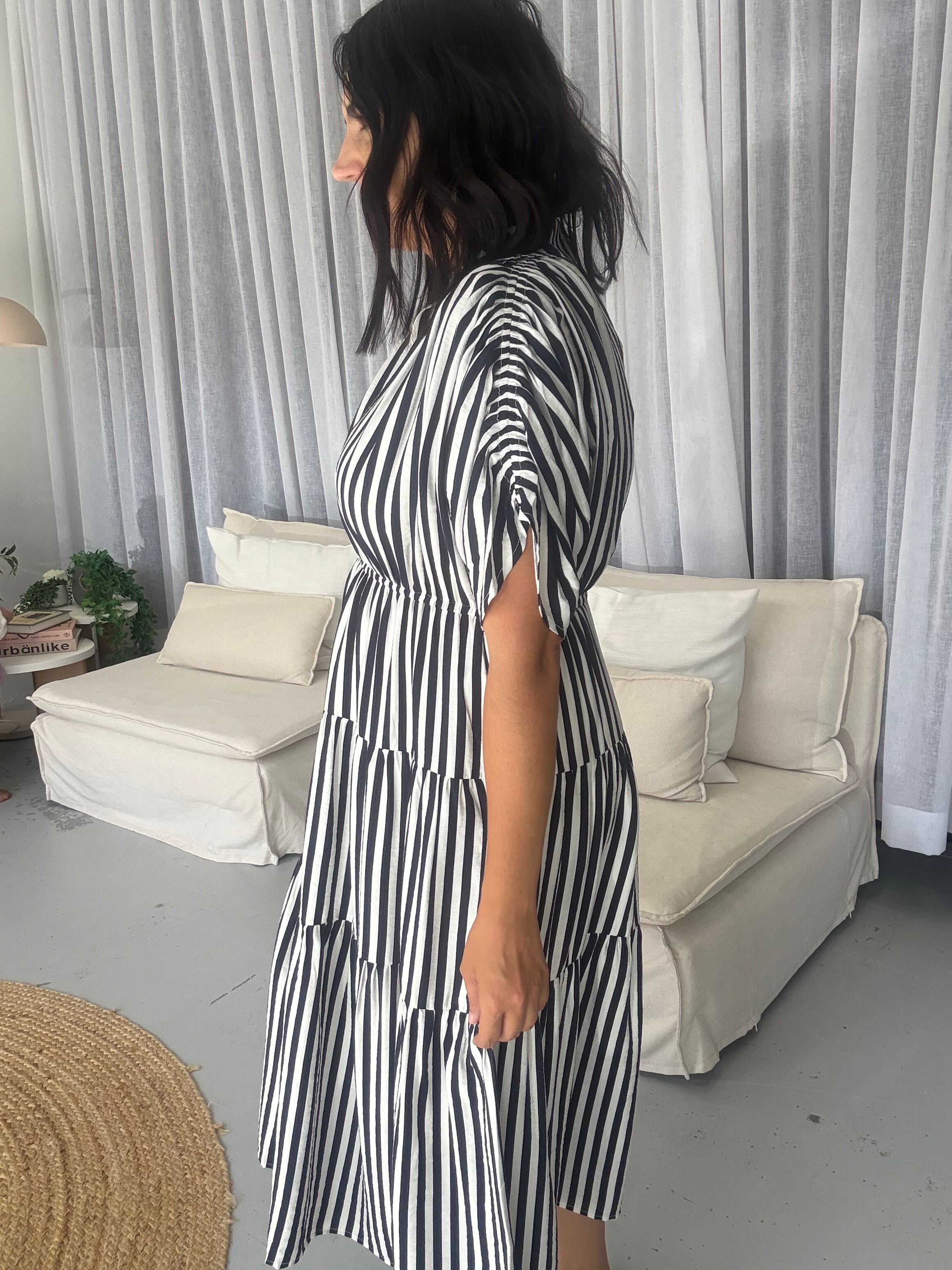 Kirah Dress Navy Stripe