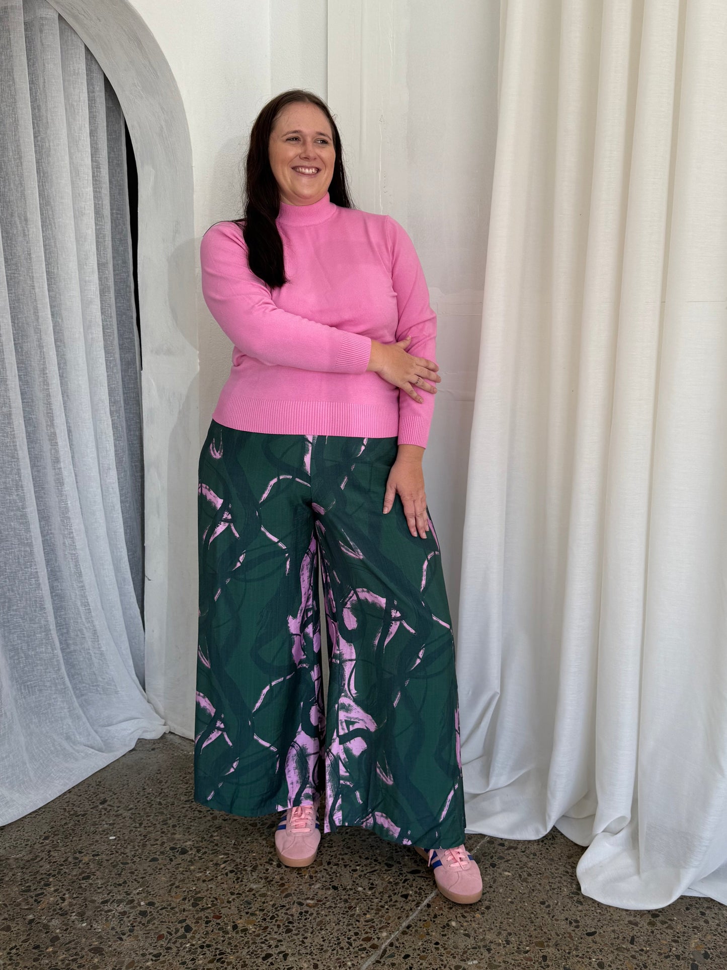 Petunia Turtle Neck Knit Pullover Petal Pink