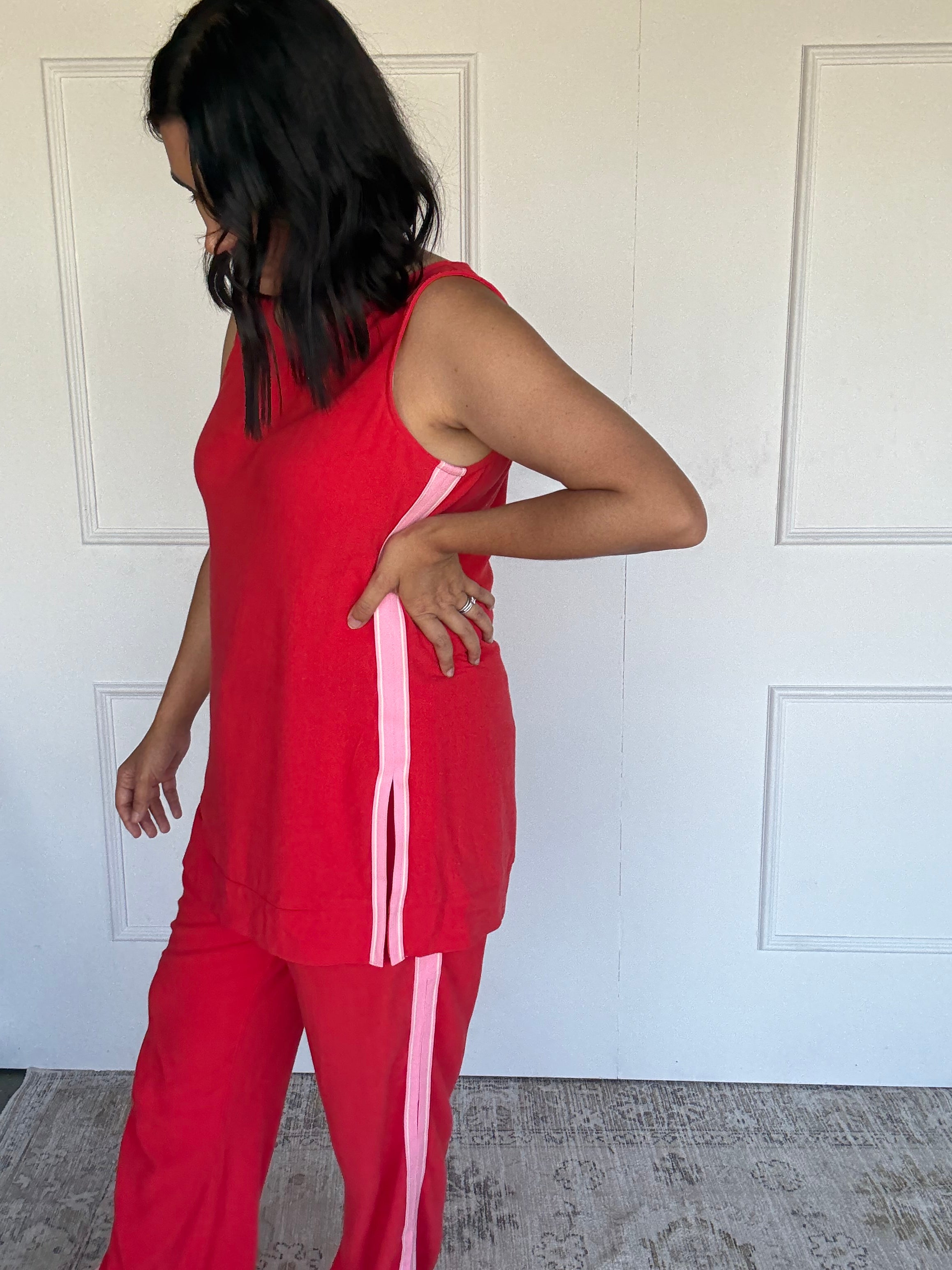Dasha Tunic Set Red/Pink