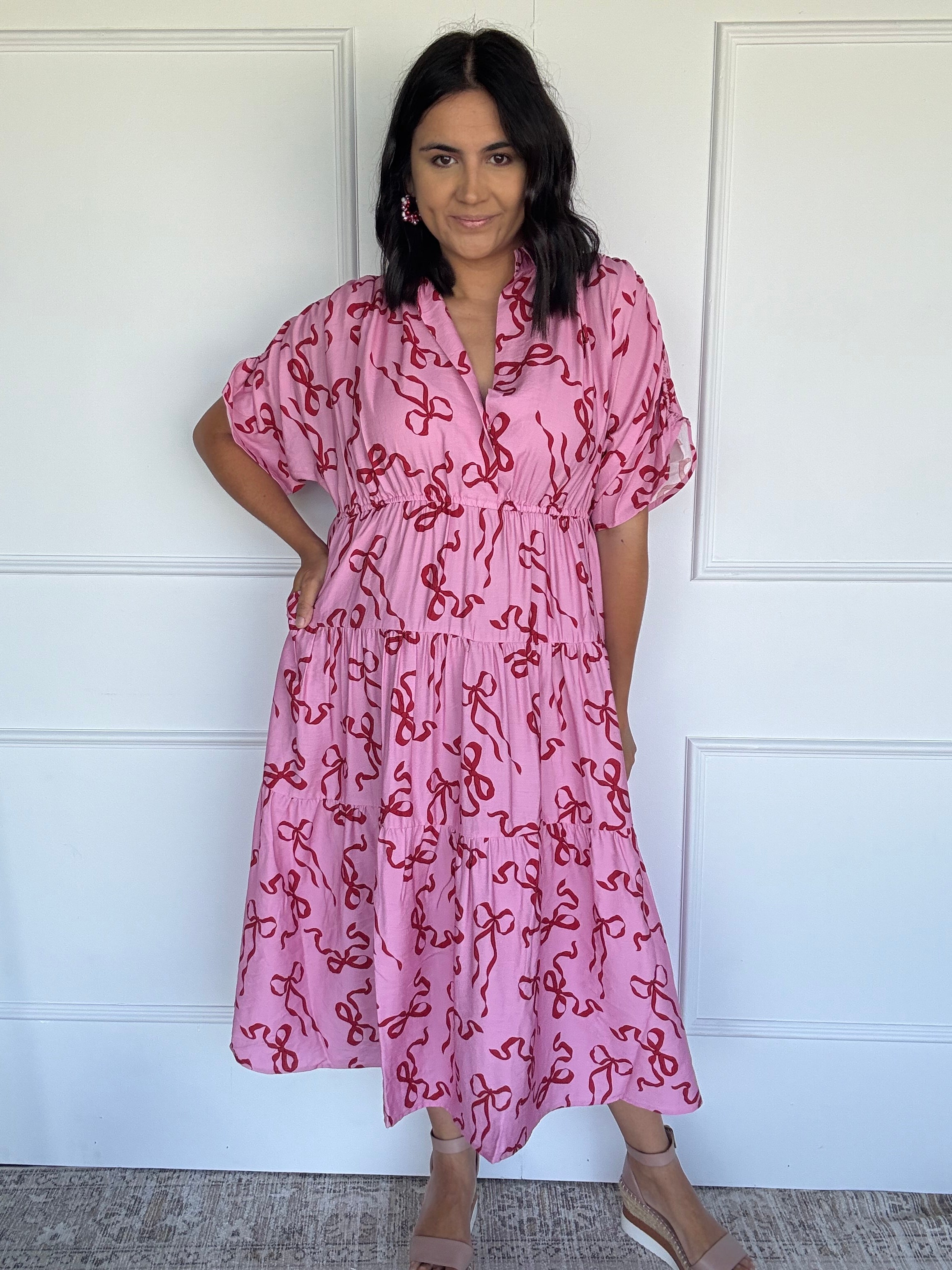 Kirah Dress Bow Print