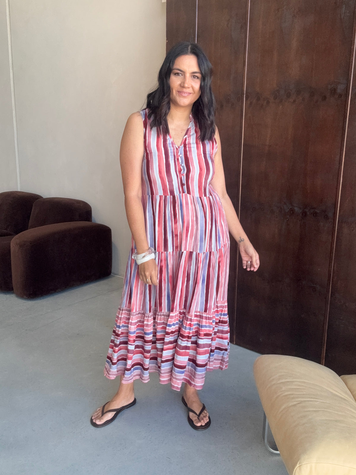 Claudia Pink Stripe Dress