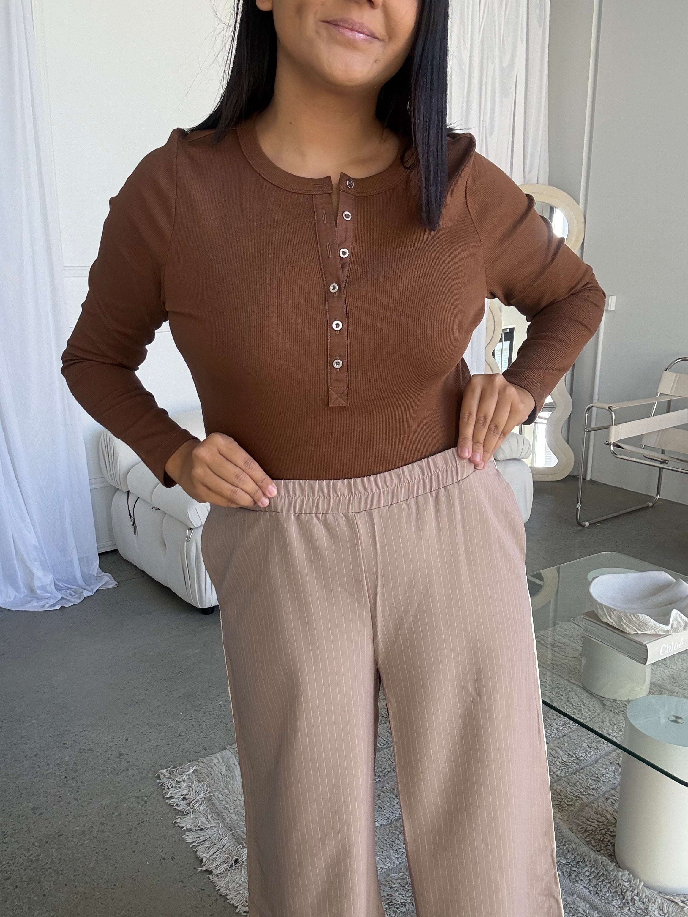 Industrie Pinestripe Pant Mocha