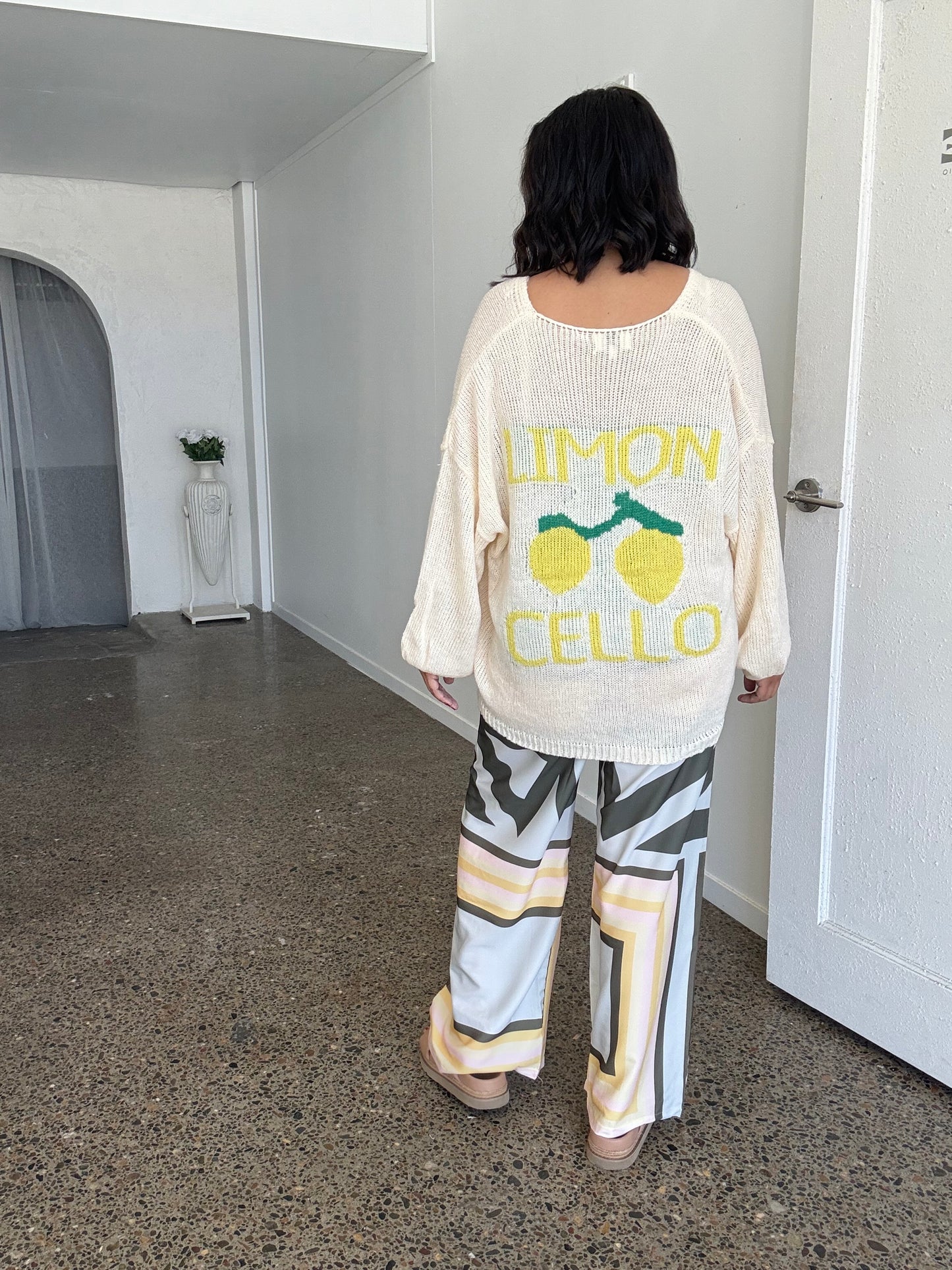 Sage Geometric Print Lip Pocket Pants