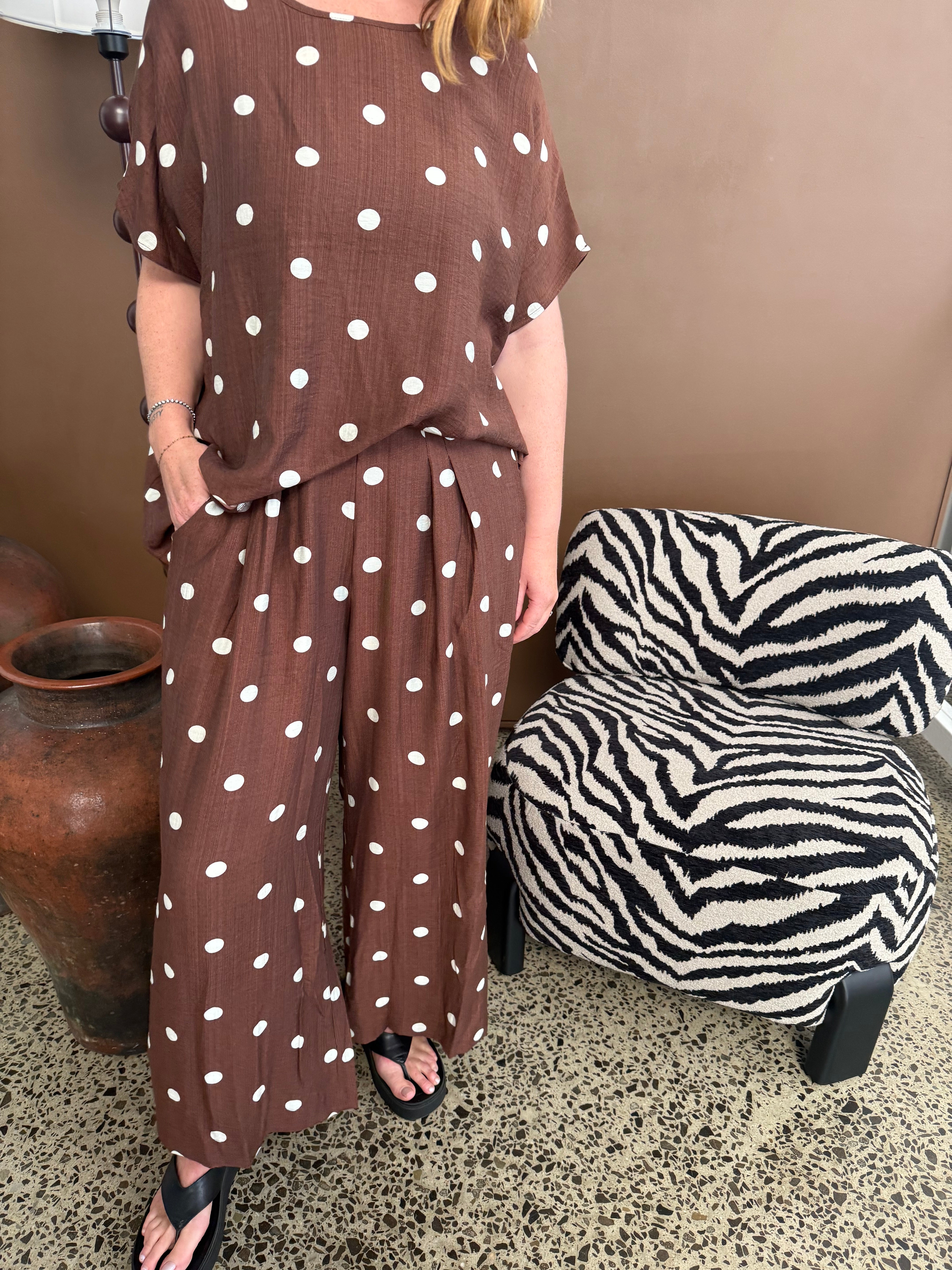Kitty Chocolate Spot Top