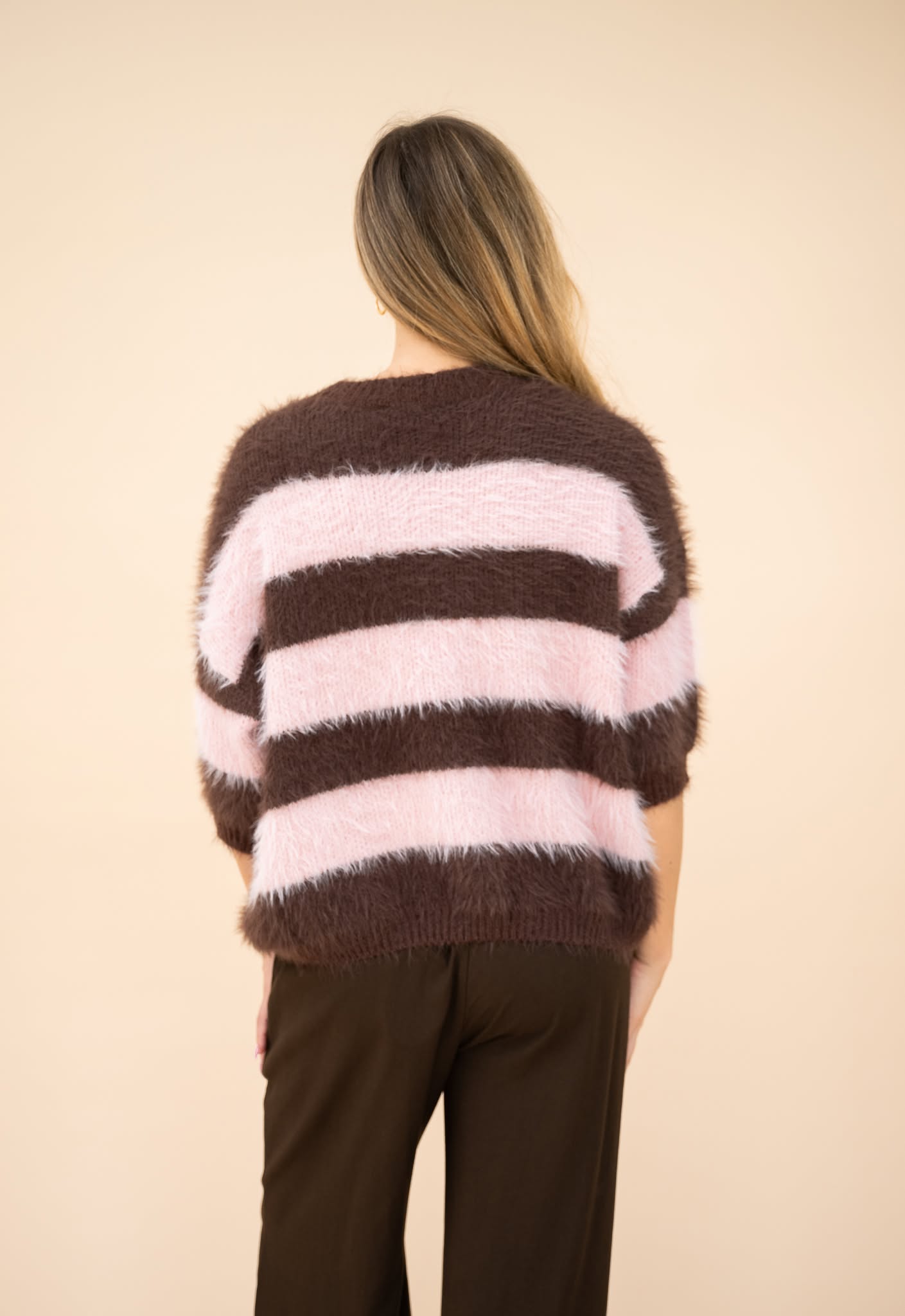 Pink/Brown Fluffy Knit