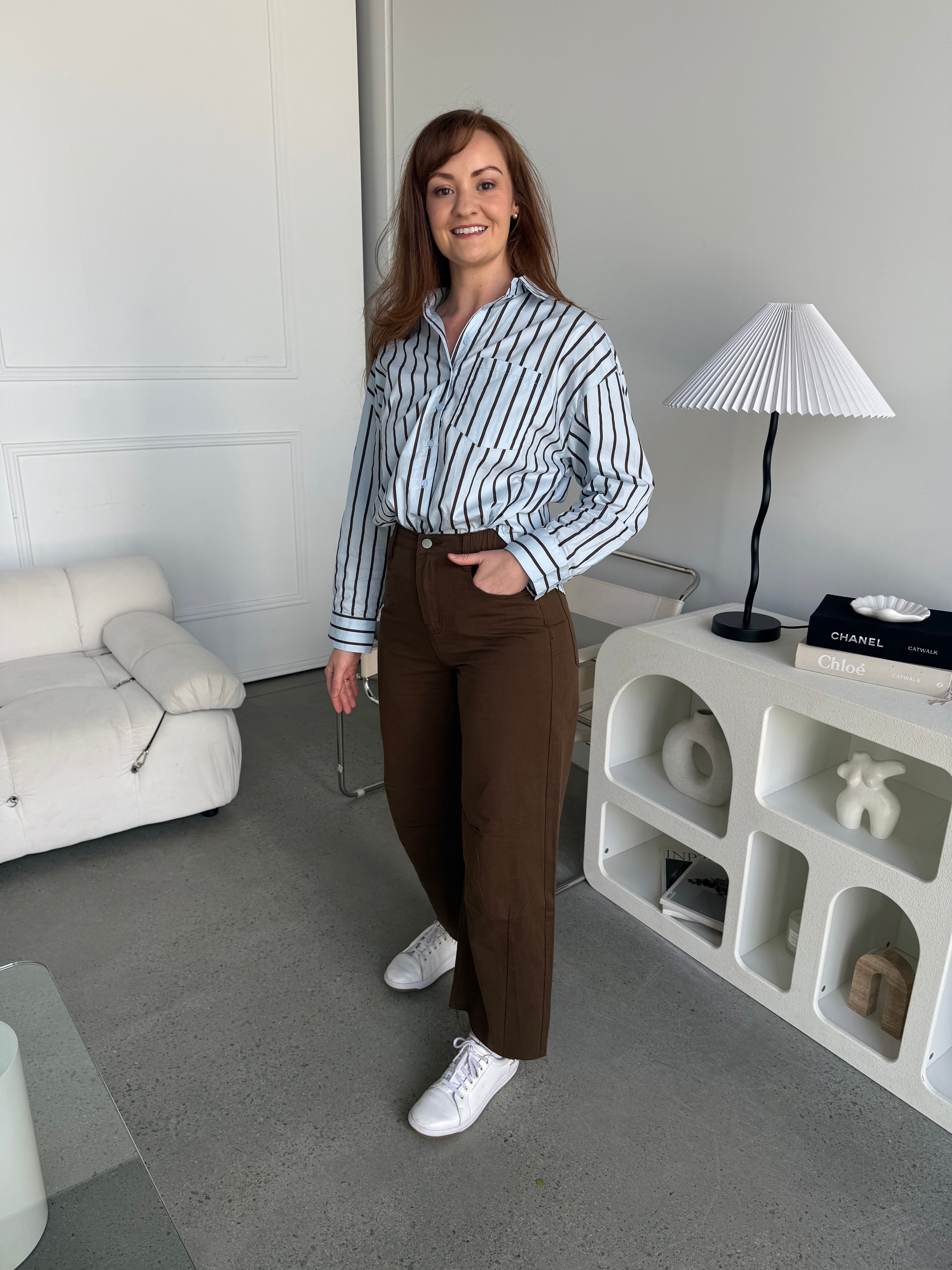 Bloom Barrel Pants Brown