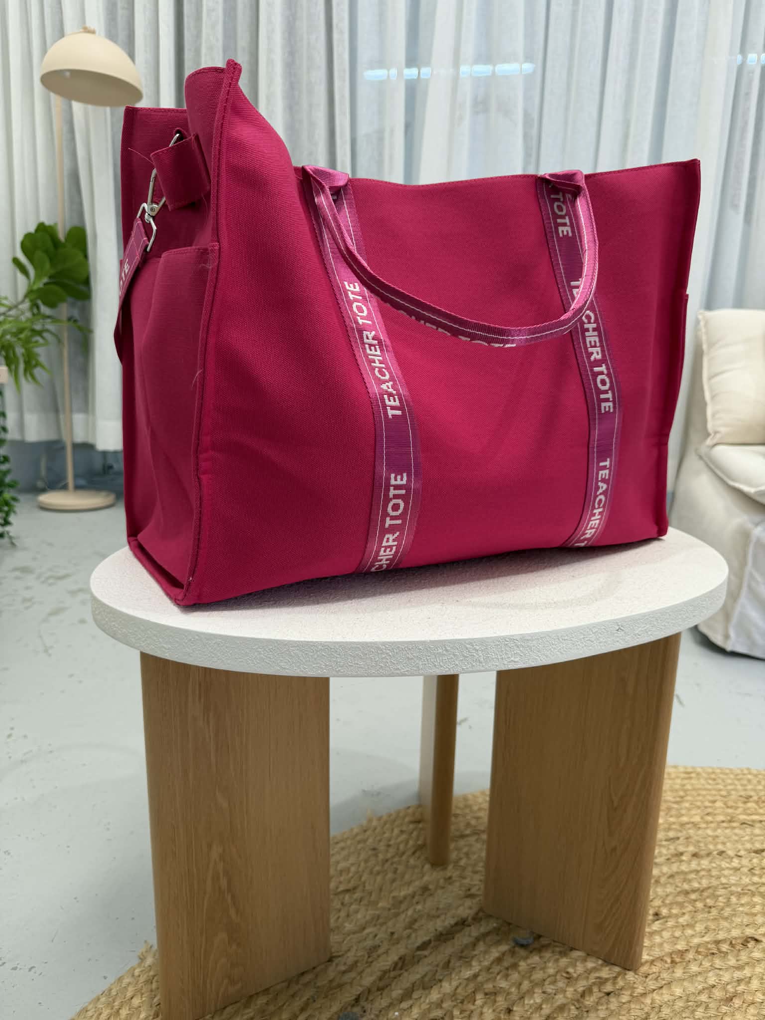 Teacher Tote Hot Pink PREORDER