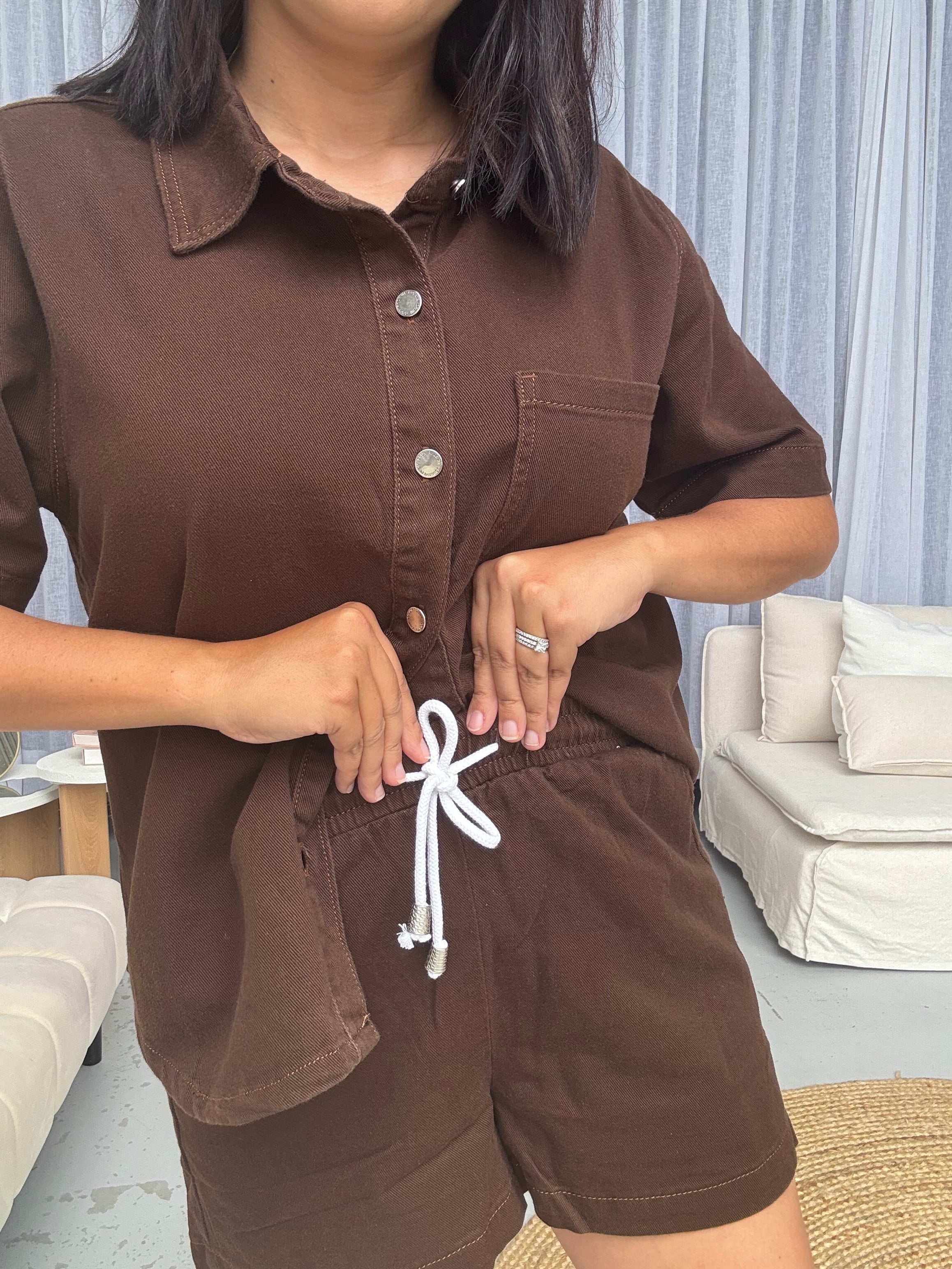 Frankie Denim Shorts Chocolate