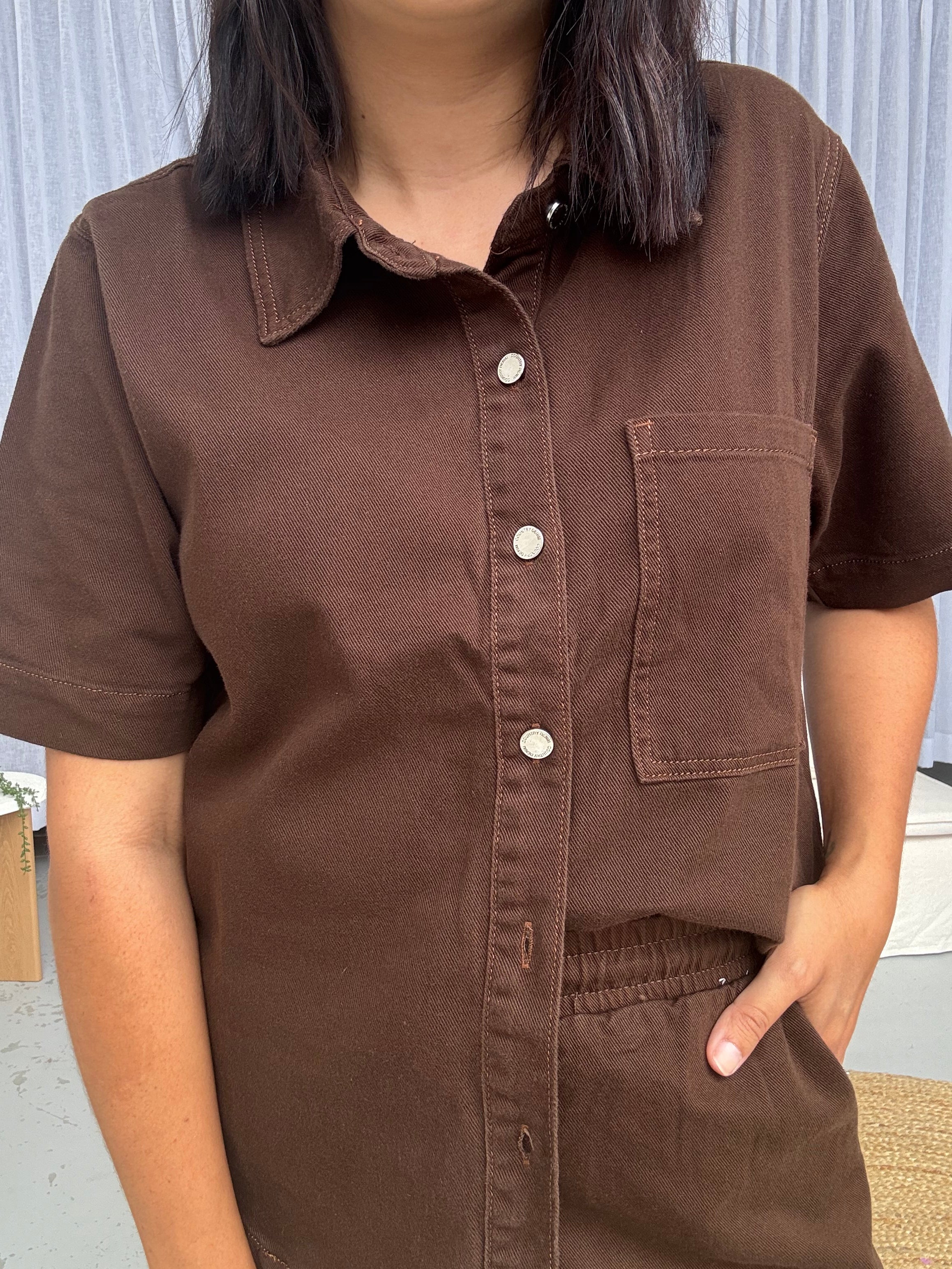 Frankie Denim Shirt Chocolate