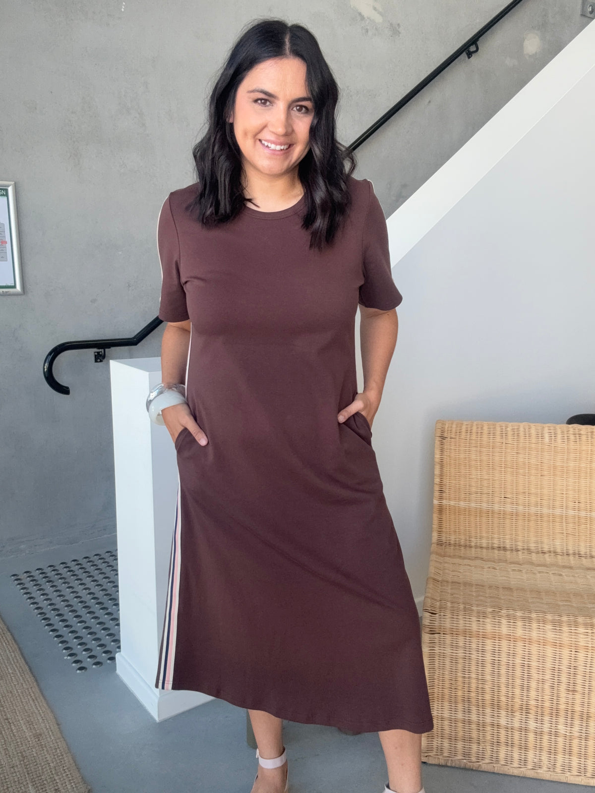 Stella Midi Dress Chocolate