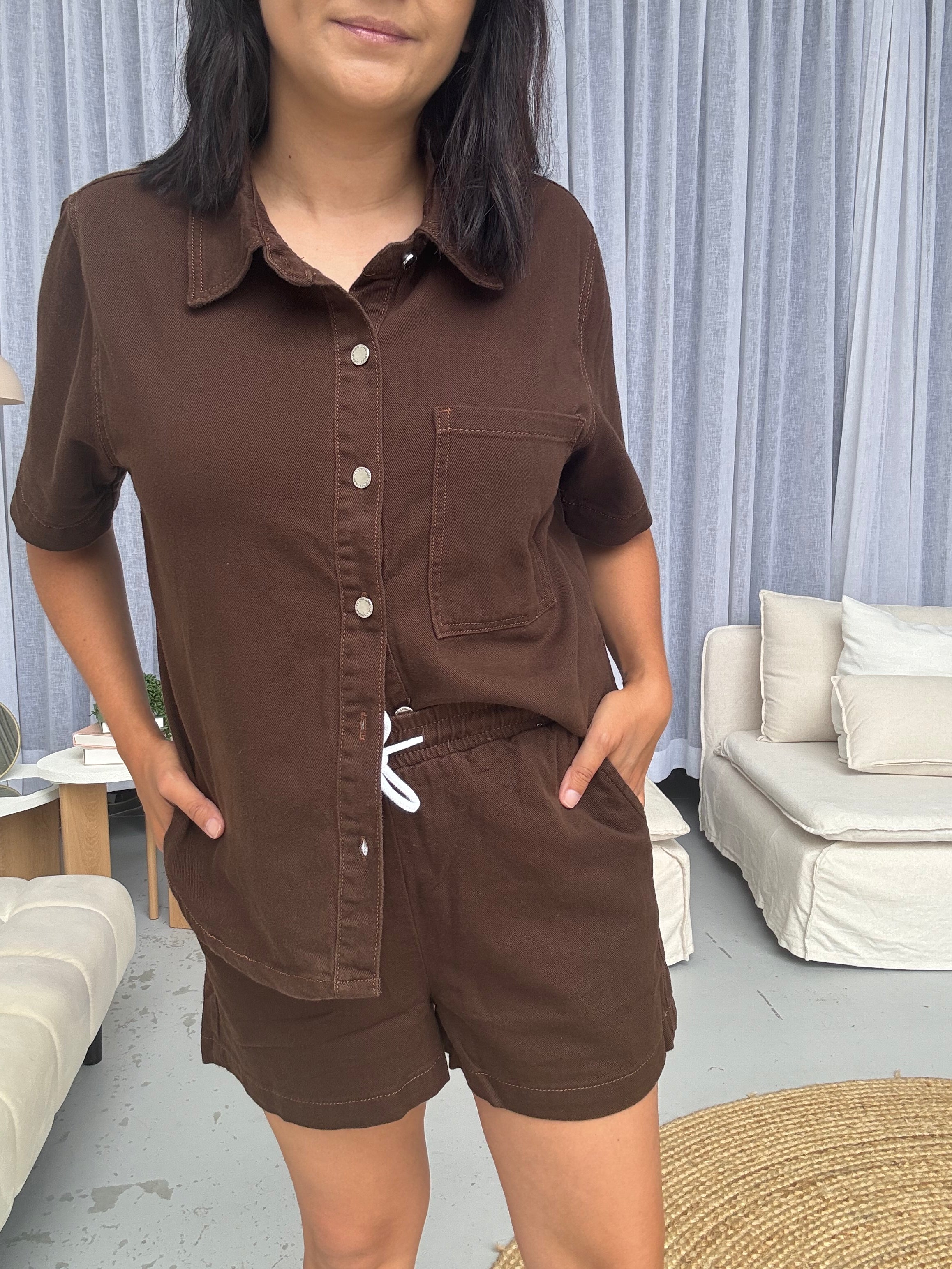 Frankie Denim Shorts Chocolate