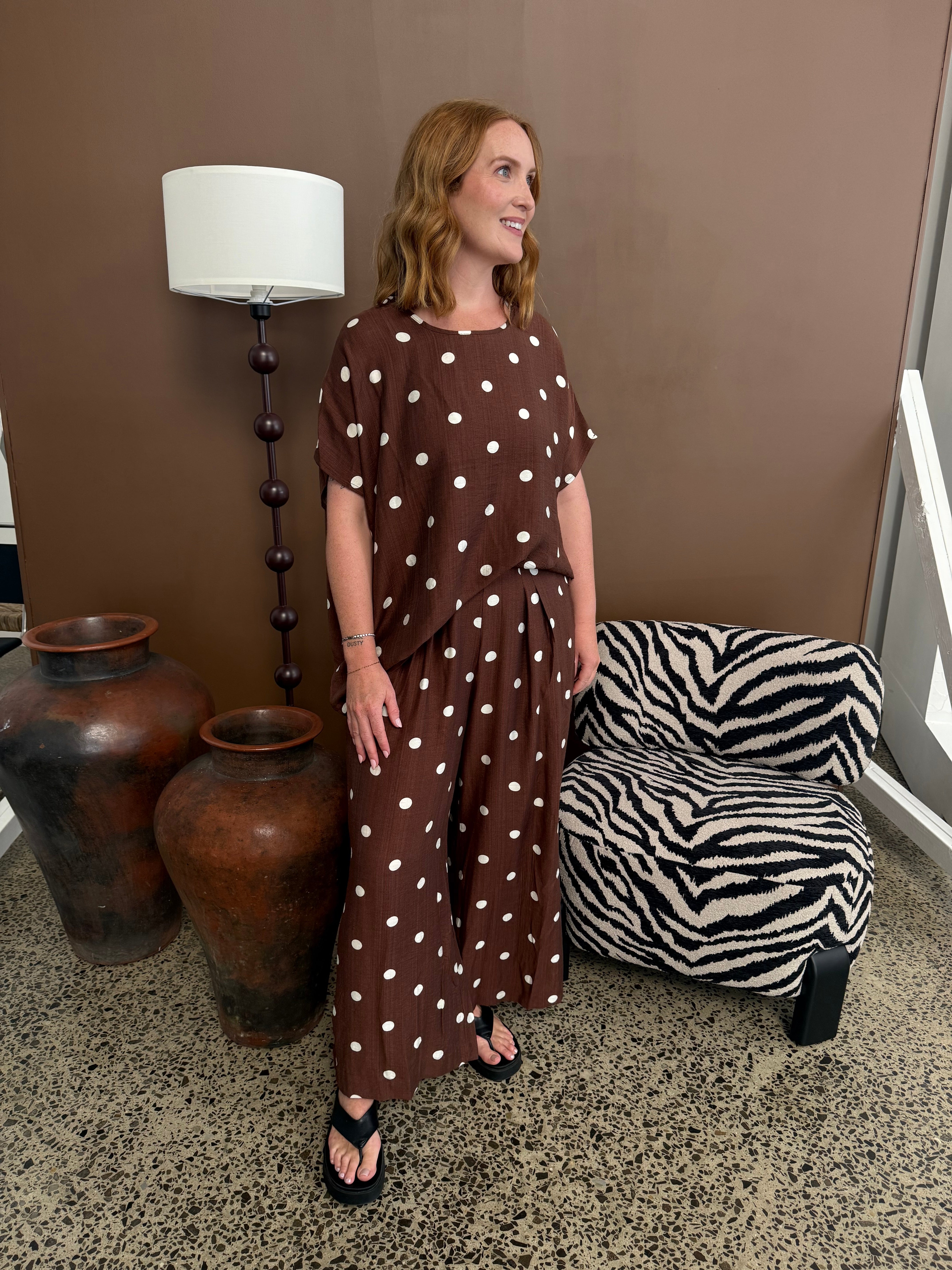 Kitty Chocolate Spot Top
