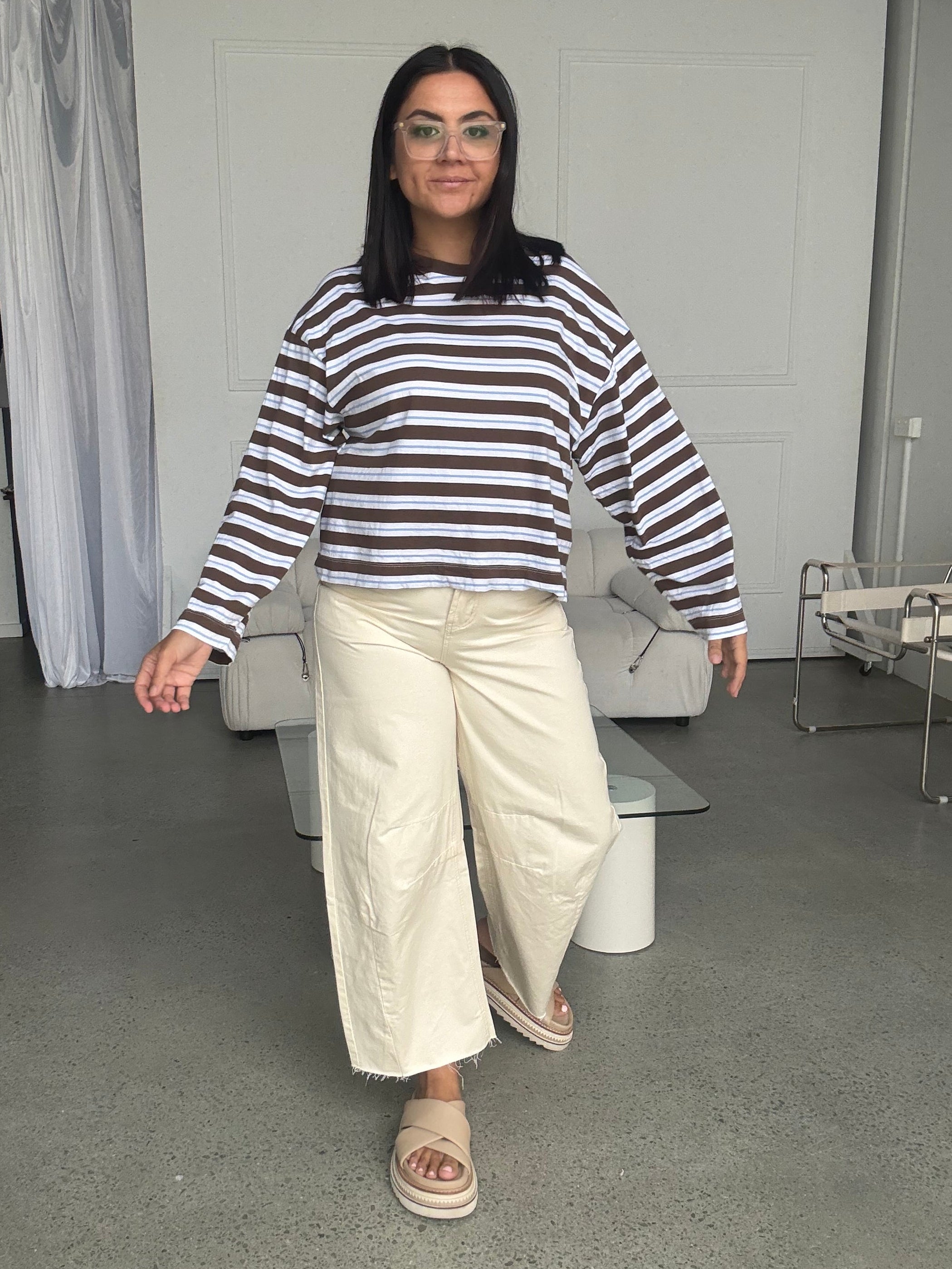 Bloom Barrel Pants Stone