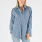 Alayah Cotton Shirt Blue Stripe