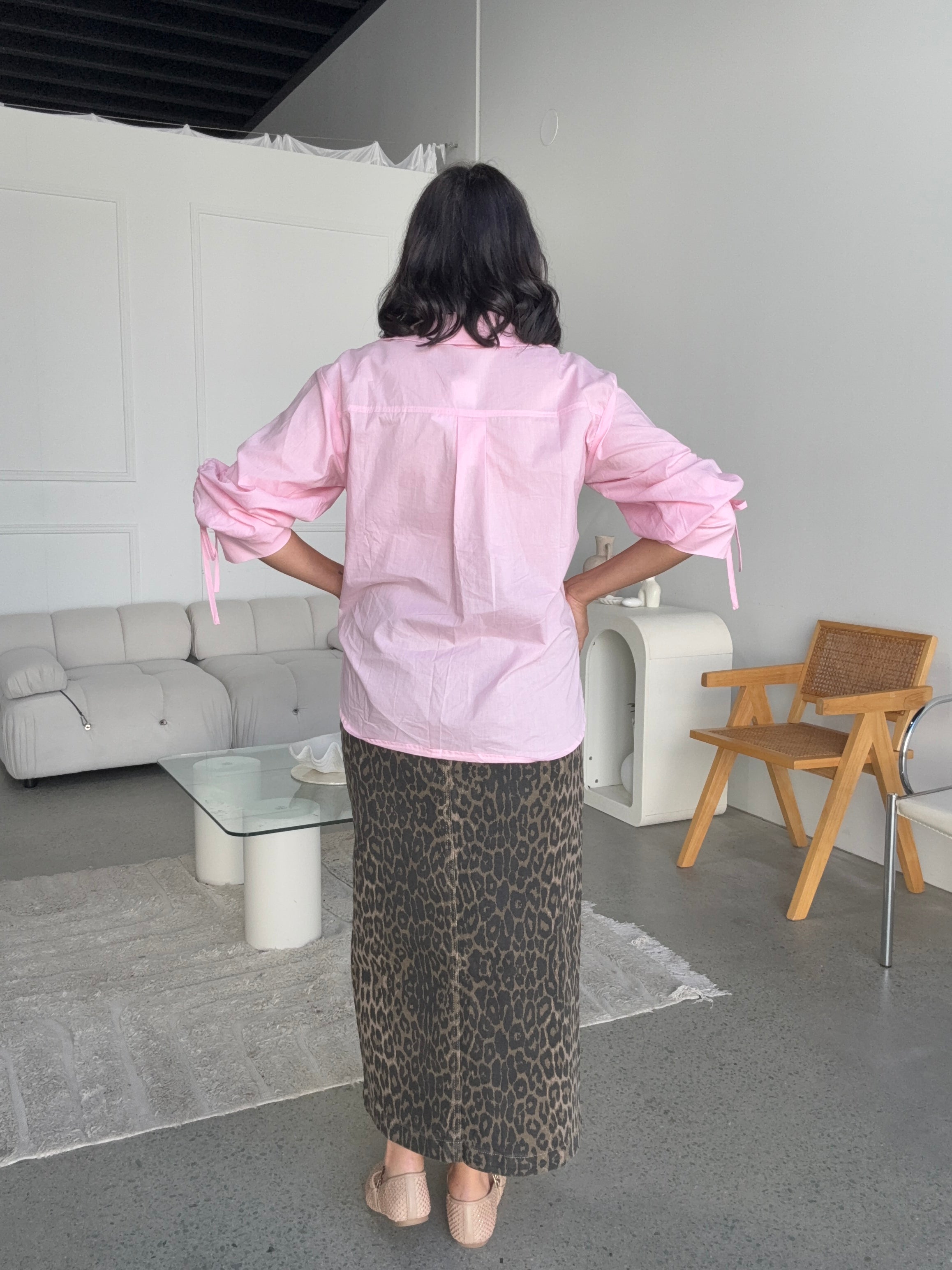 Rikki Leopard Denim Maxi Skirt