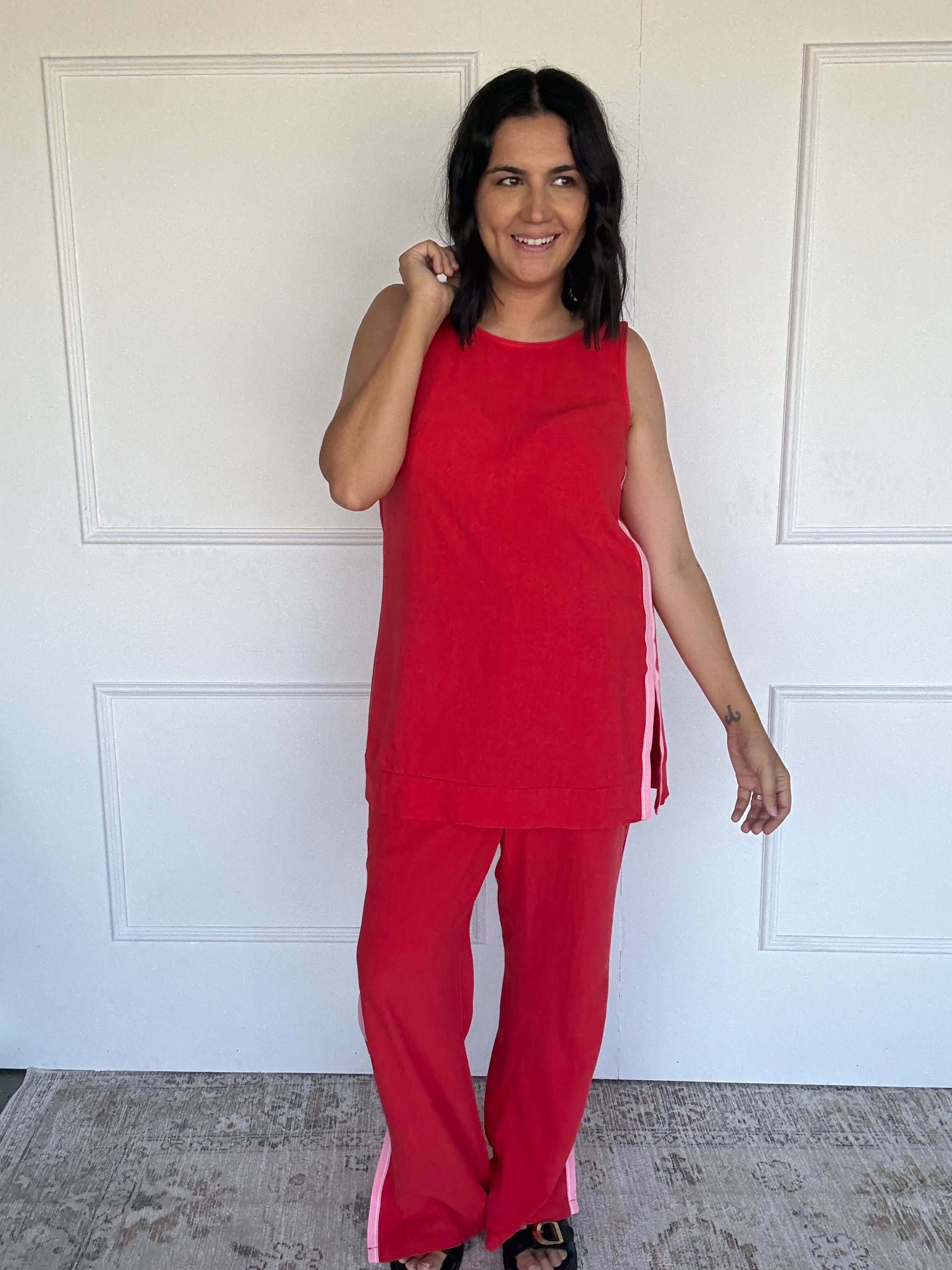 Dasha Tunic Set Red/Pink